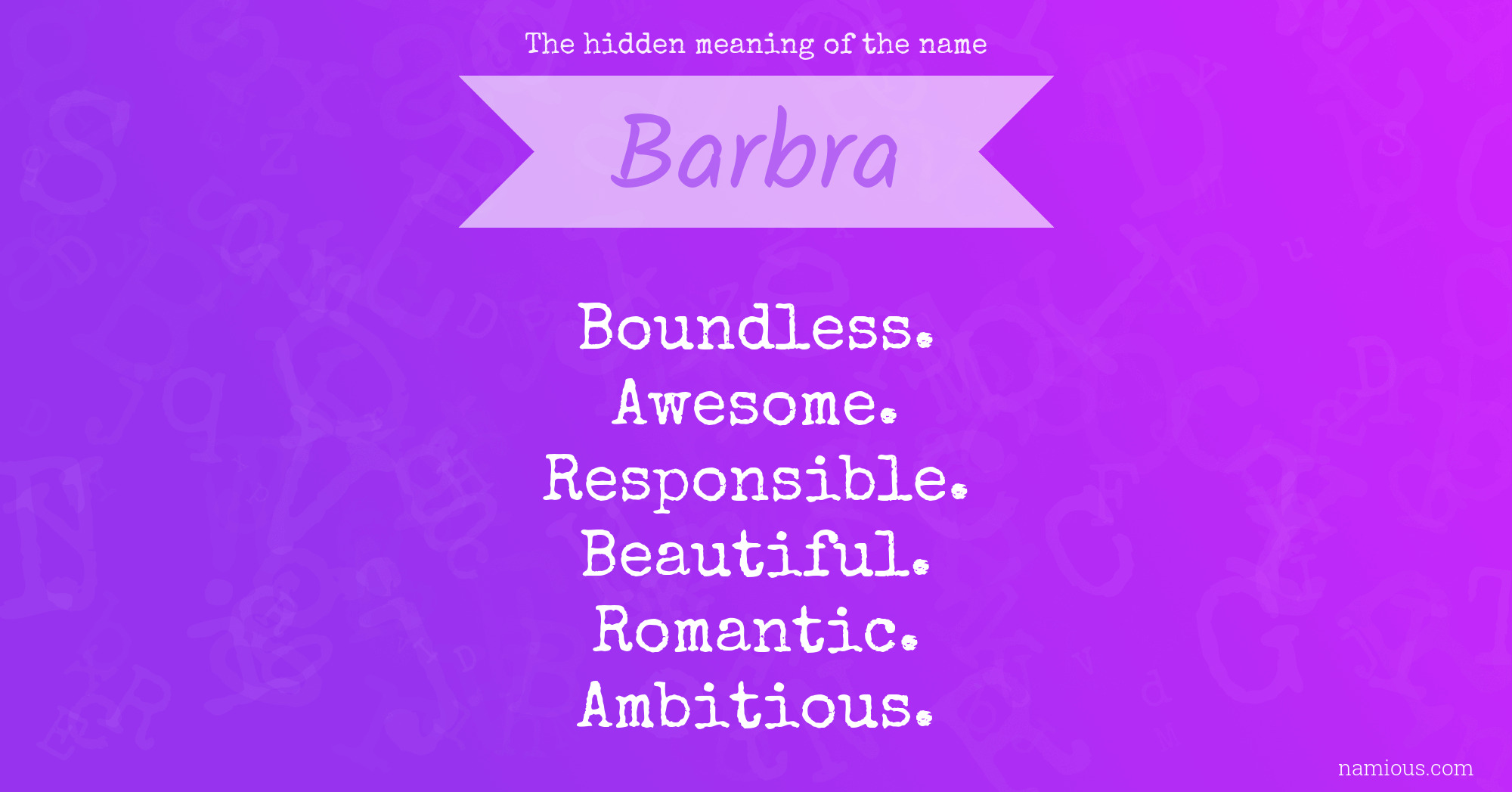 The hidden meaning of the name Barbra