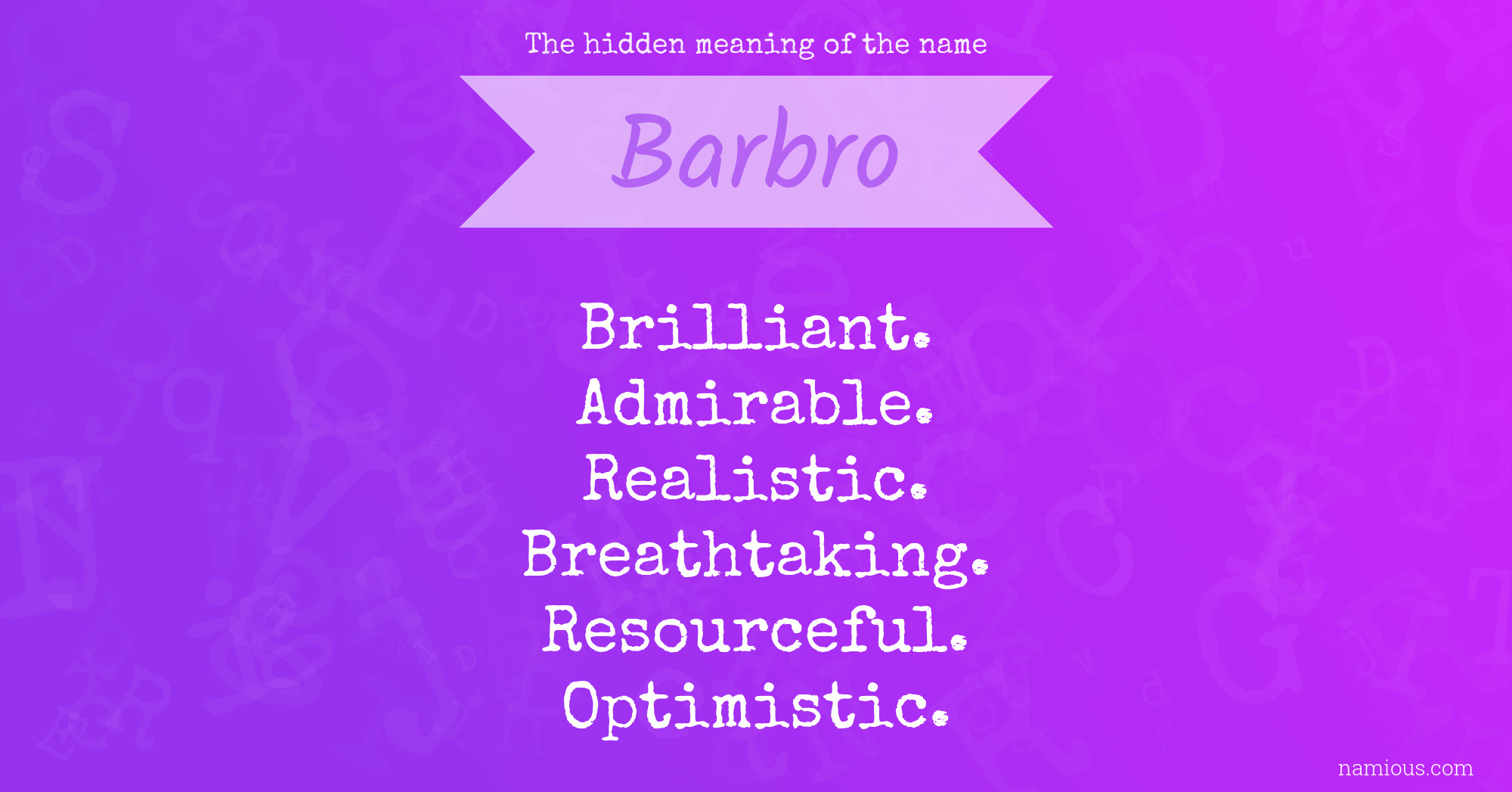 The hidden meaning of the name Barbro