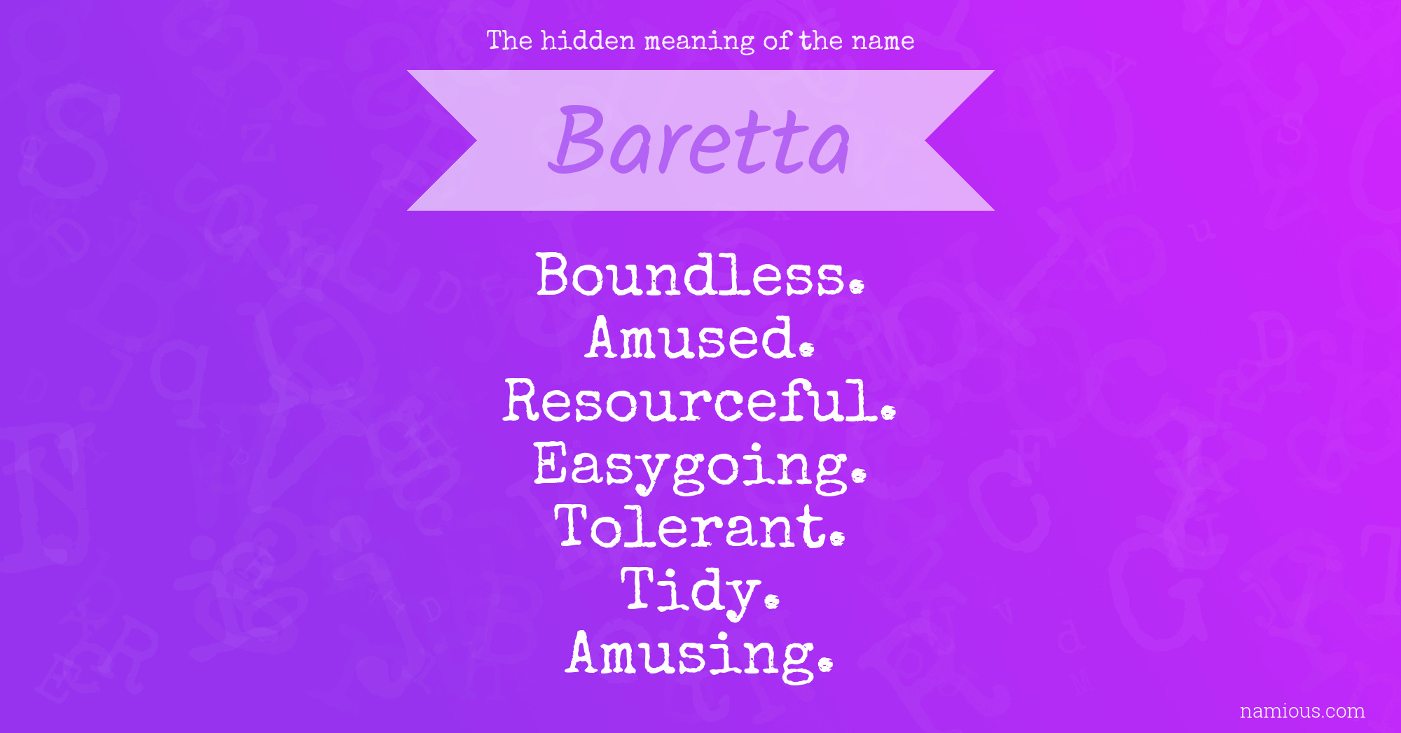 The hidden meaning of the name Baretta