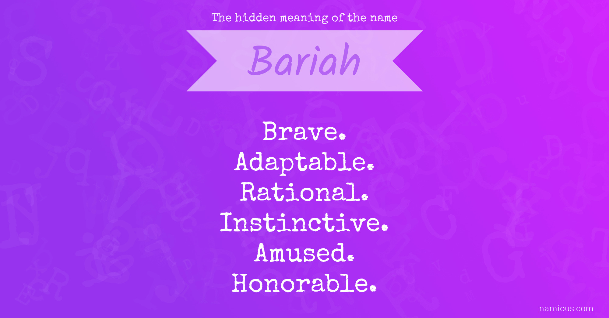 The hidden meaning of the name Bariah