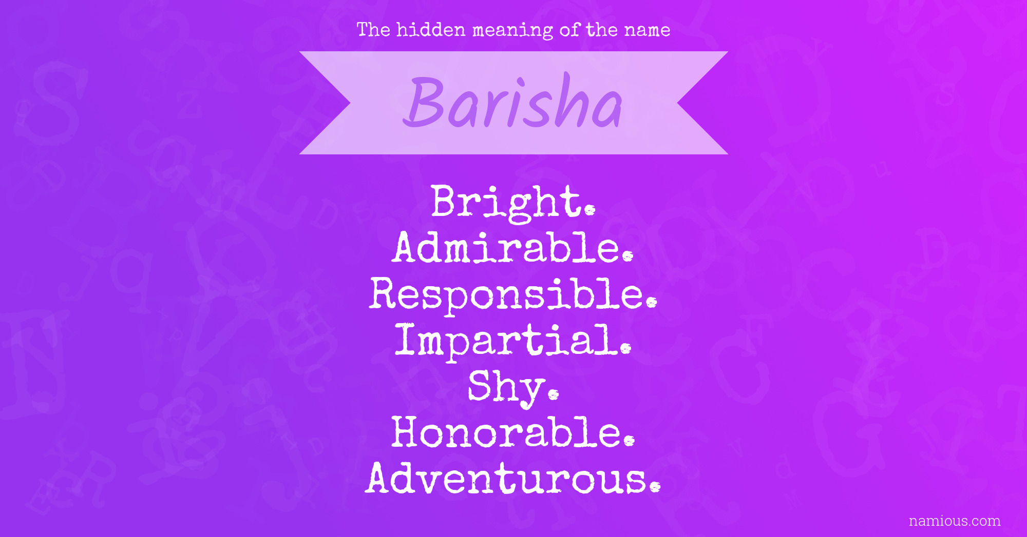 The hidden meaning of the name Barisha