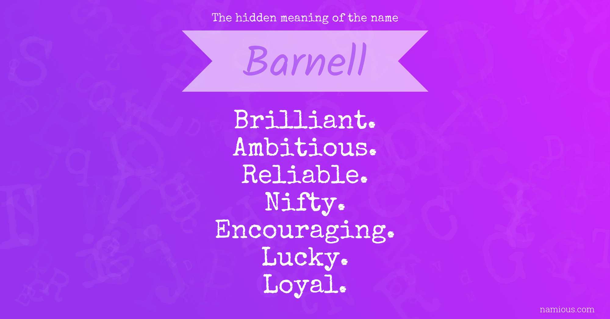 The hidden meaning of the name Barnell