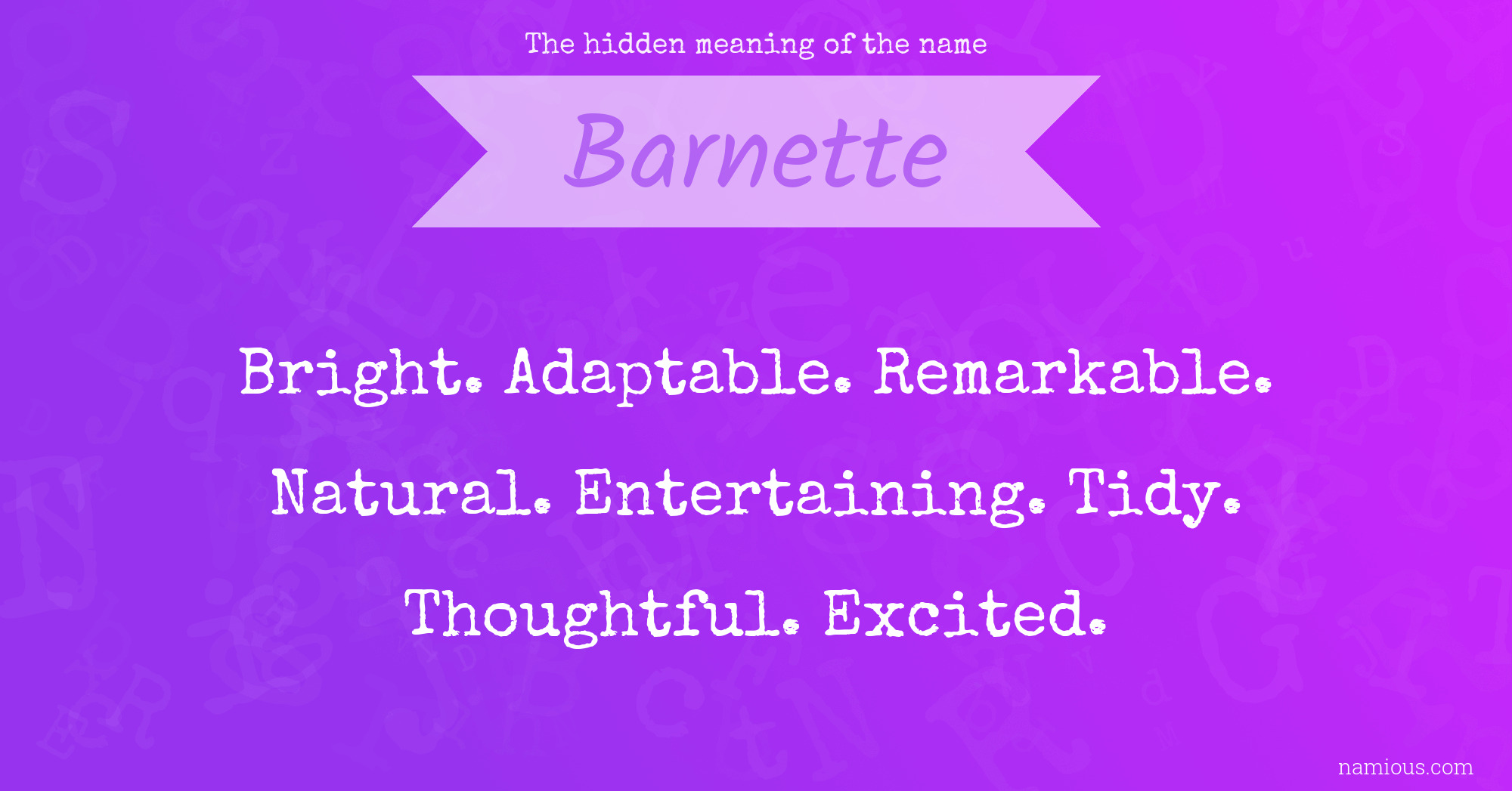 The hidden meaning of the name Barnette