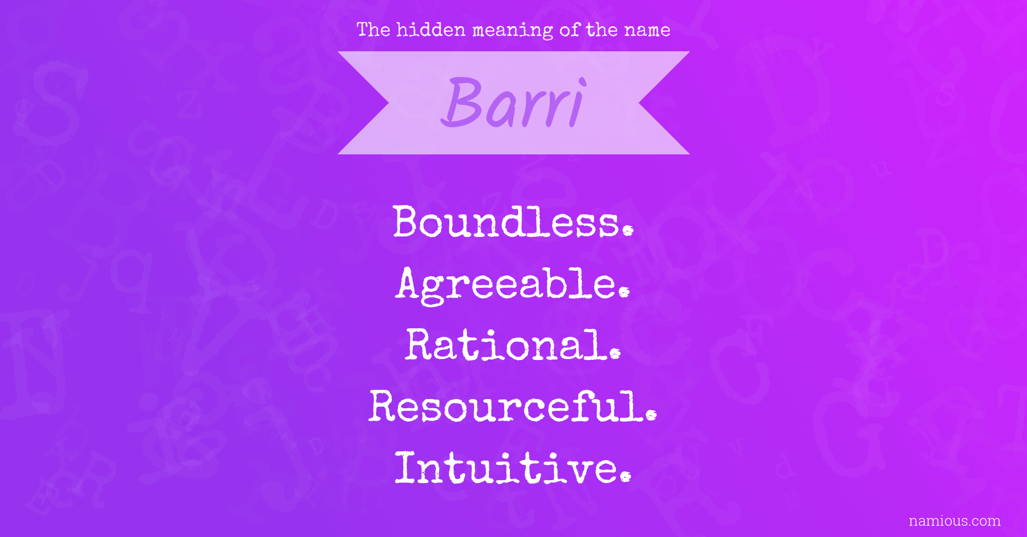 The hidden meaning of the name Barri