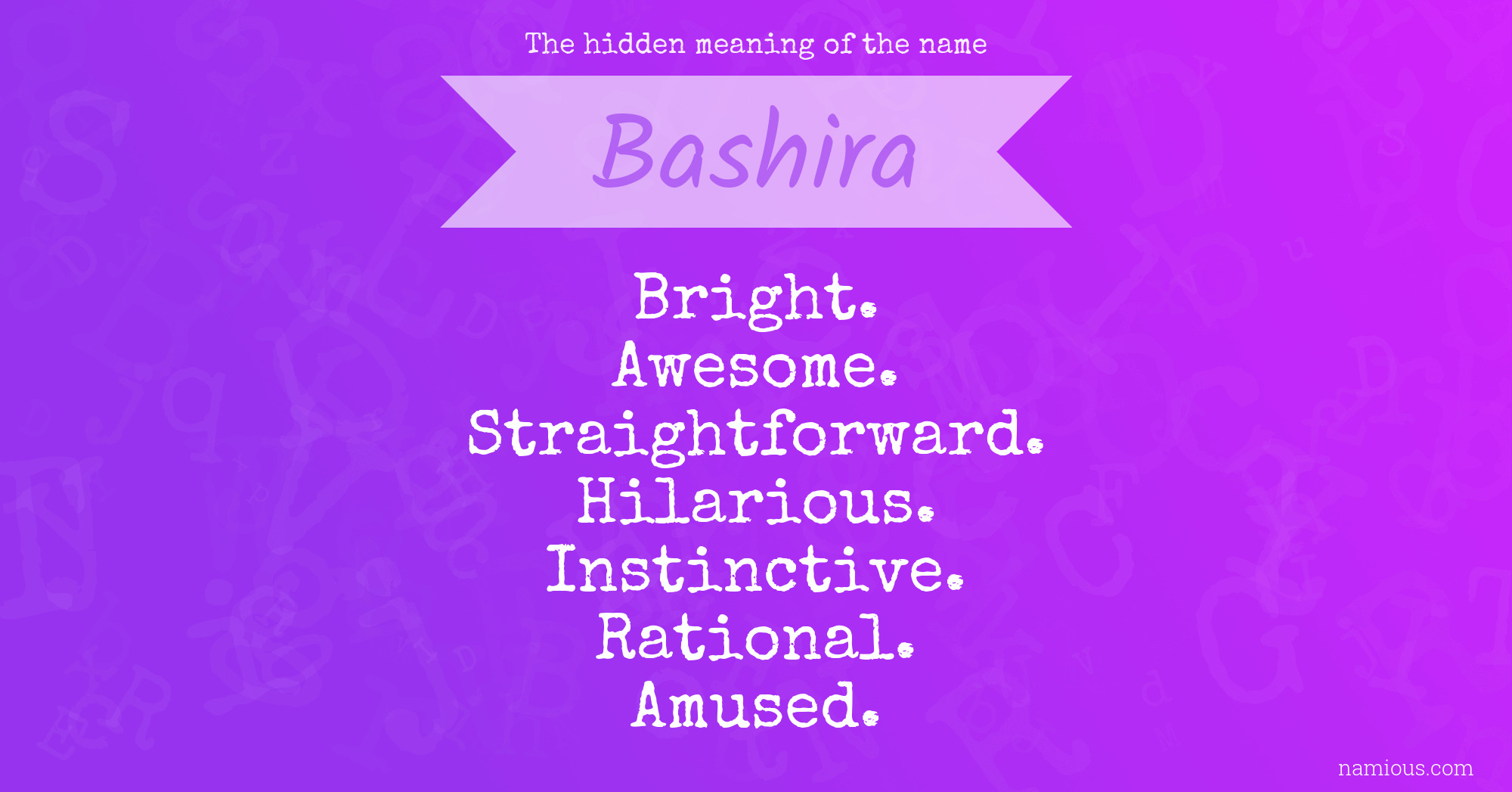 The hidden meaning of the name Bashira