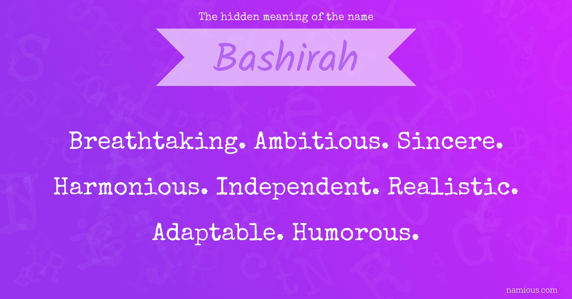 The hidden meaning of the name Bashirah