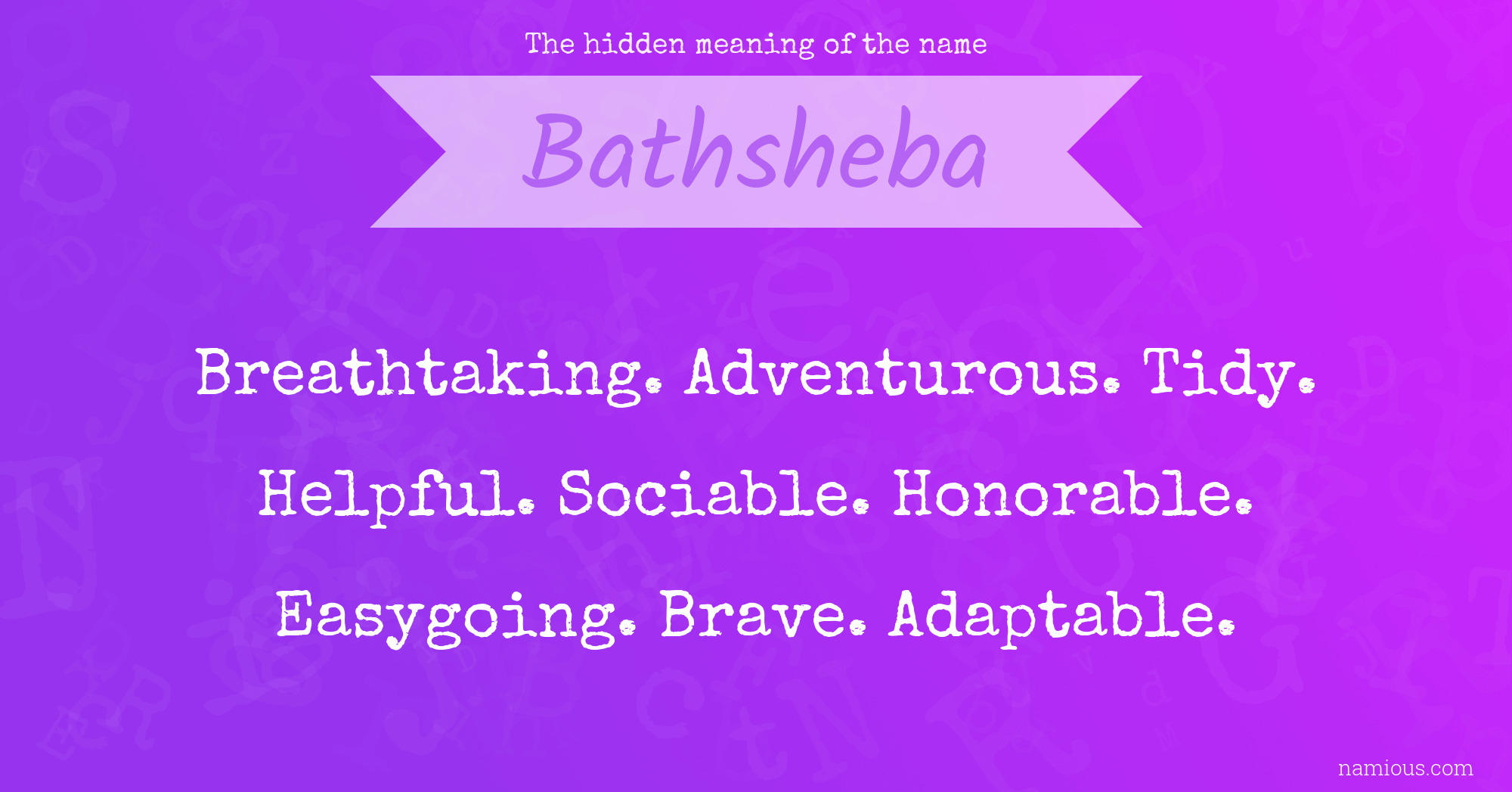 The hidden meaning of the name Bathsheba