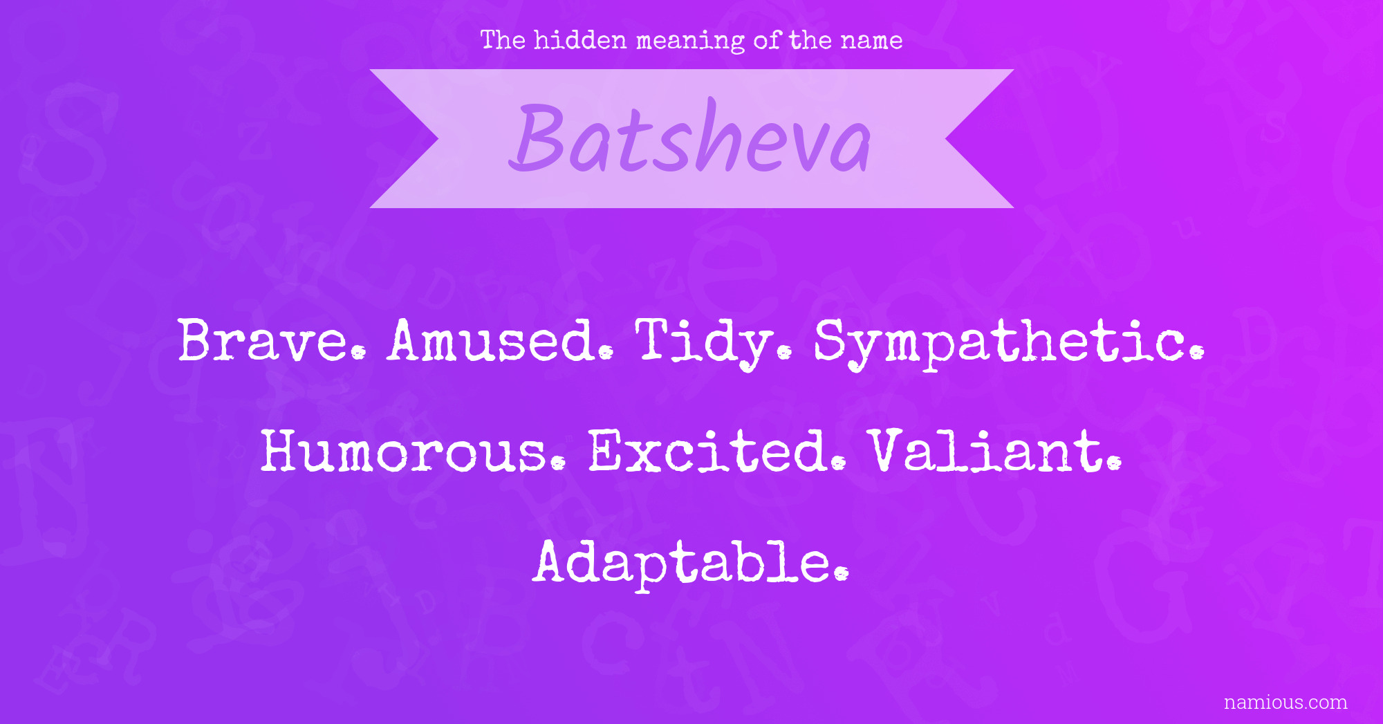 The hidden meaning of the name Batsheva