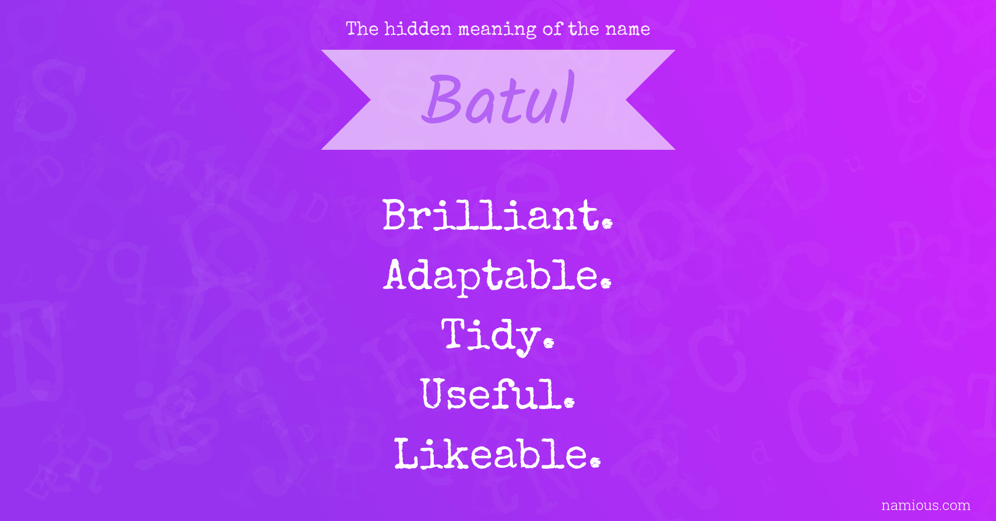 The hidden meaning of the name Batul