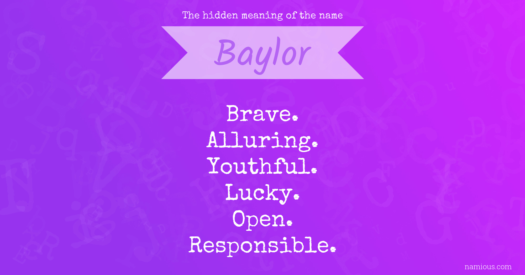 The hidden meaning of the name Baylor