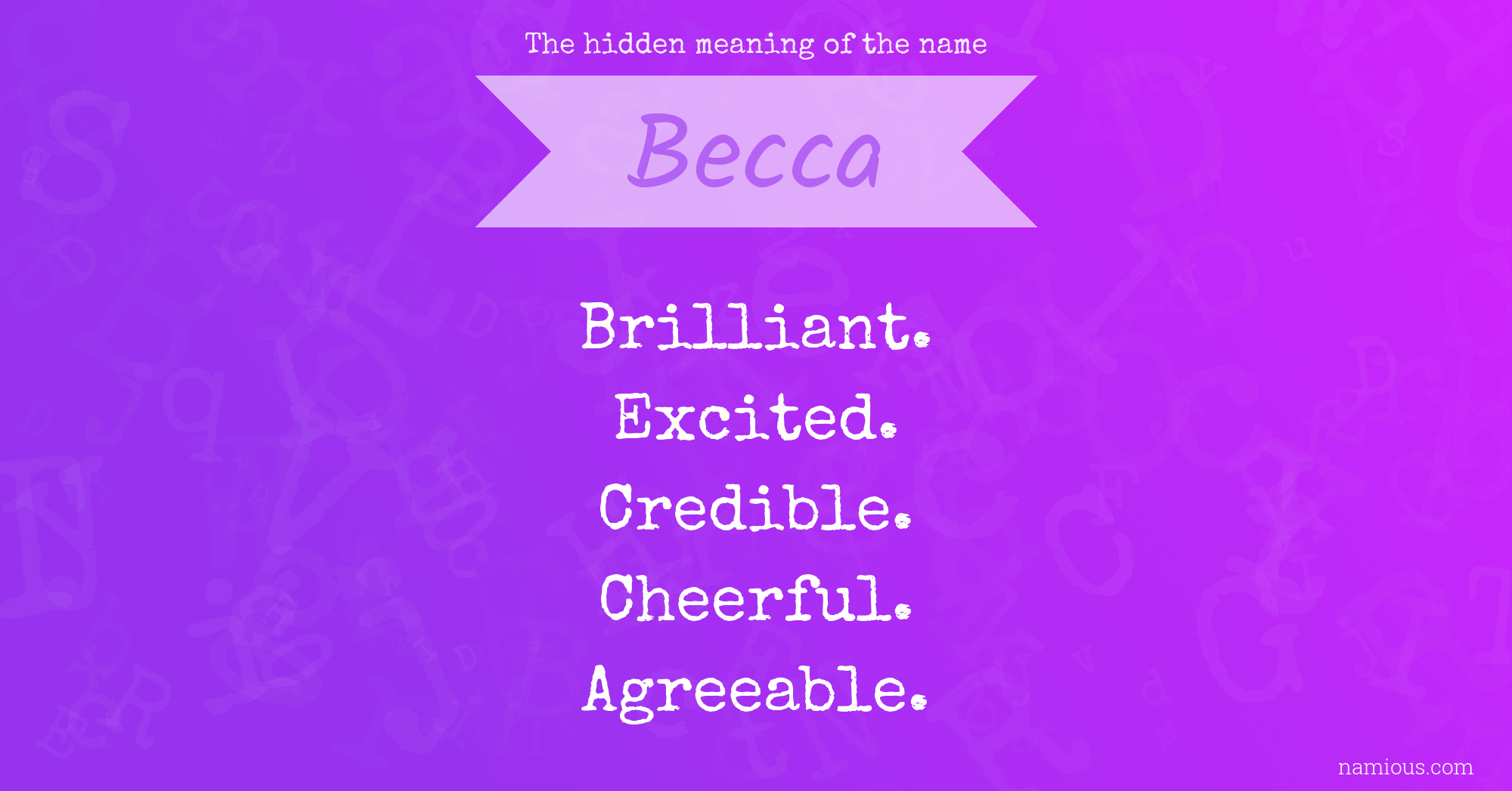 The hidden meaning of the name Becca