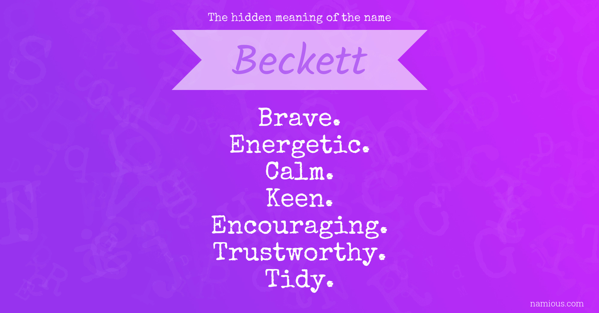 The hidden meaning of the name Beckett