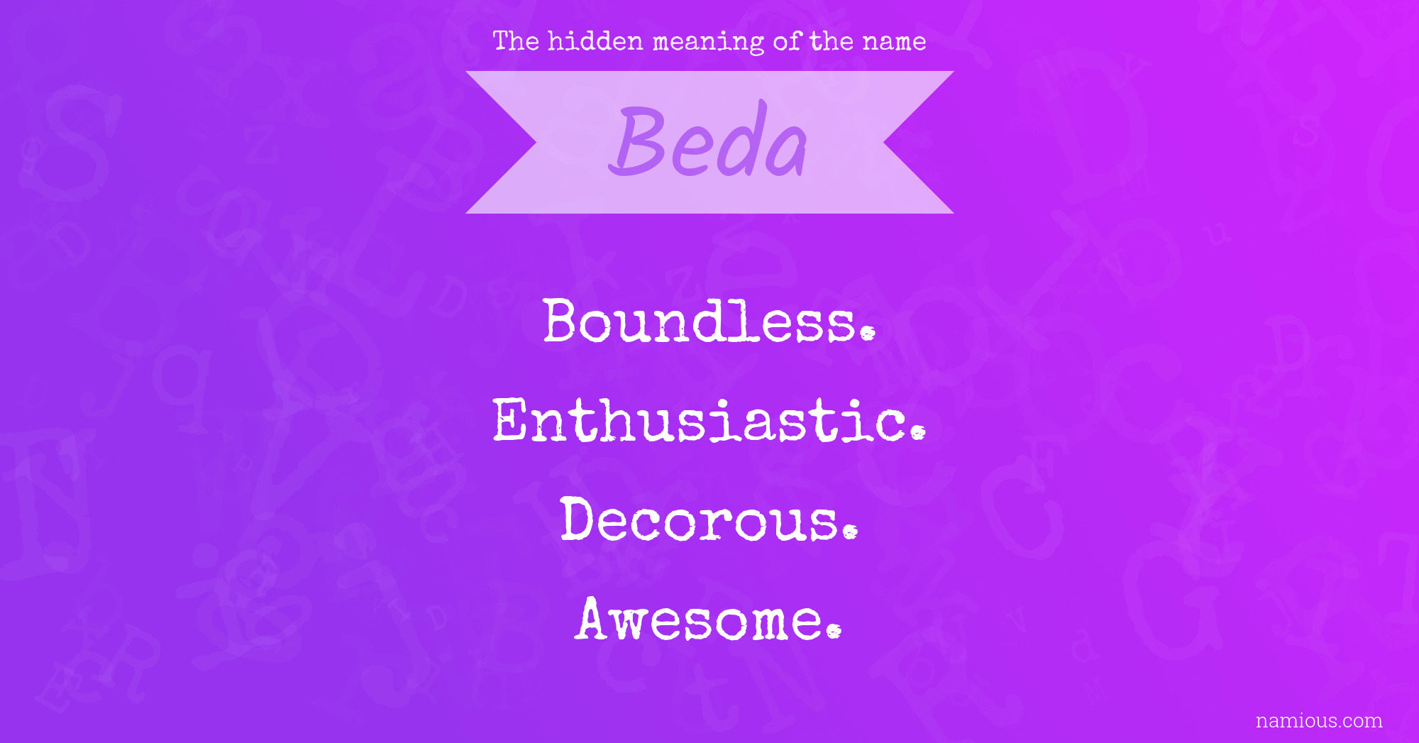 The hidden meaning of the name Beda