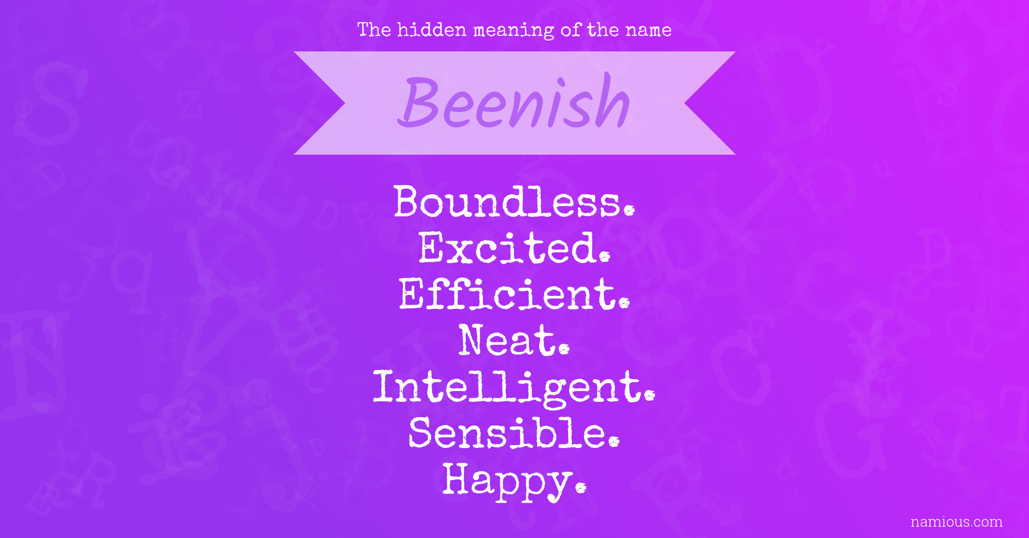 The hidden meaning of the name Beenish