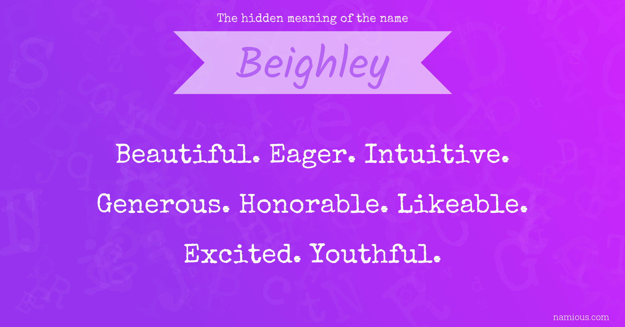 The hidden meaning of the name Beighley