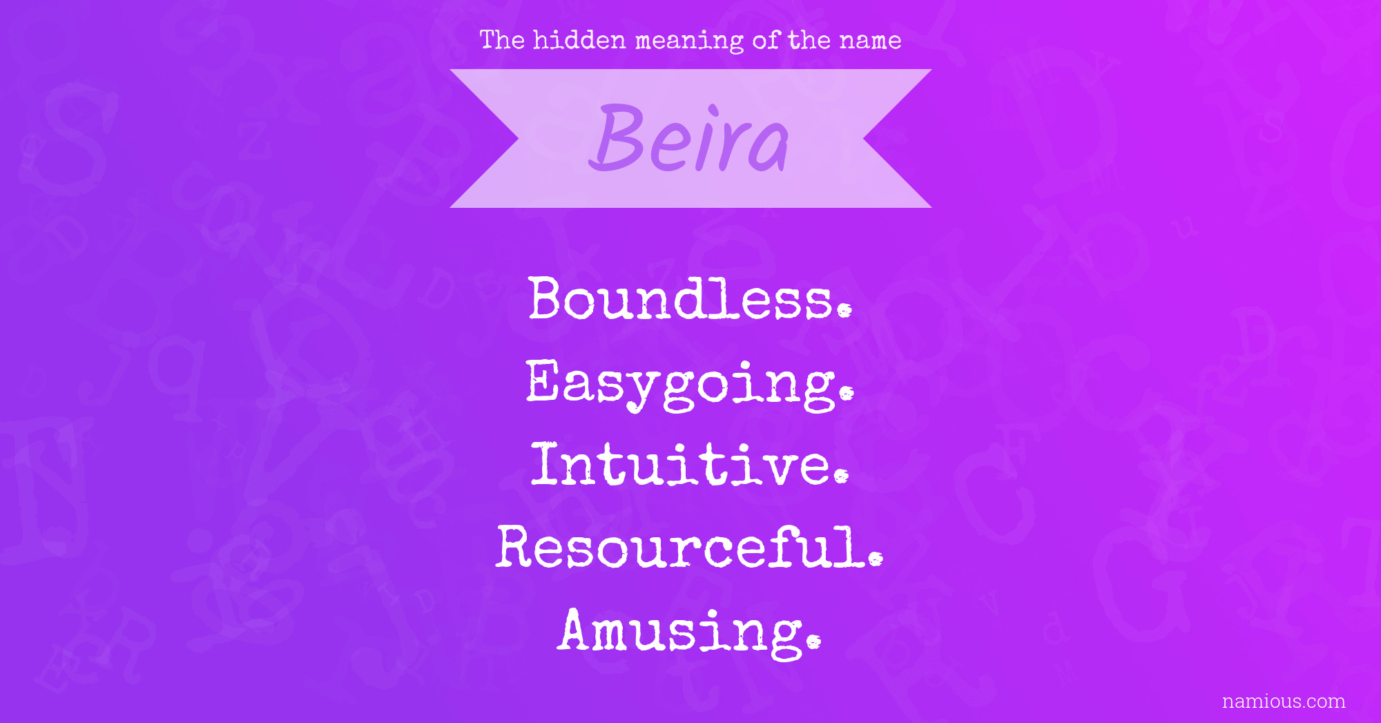 The hidden meaning of the name Beira