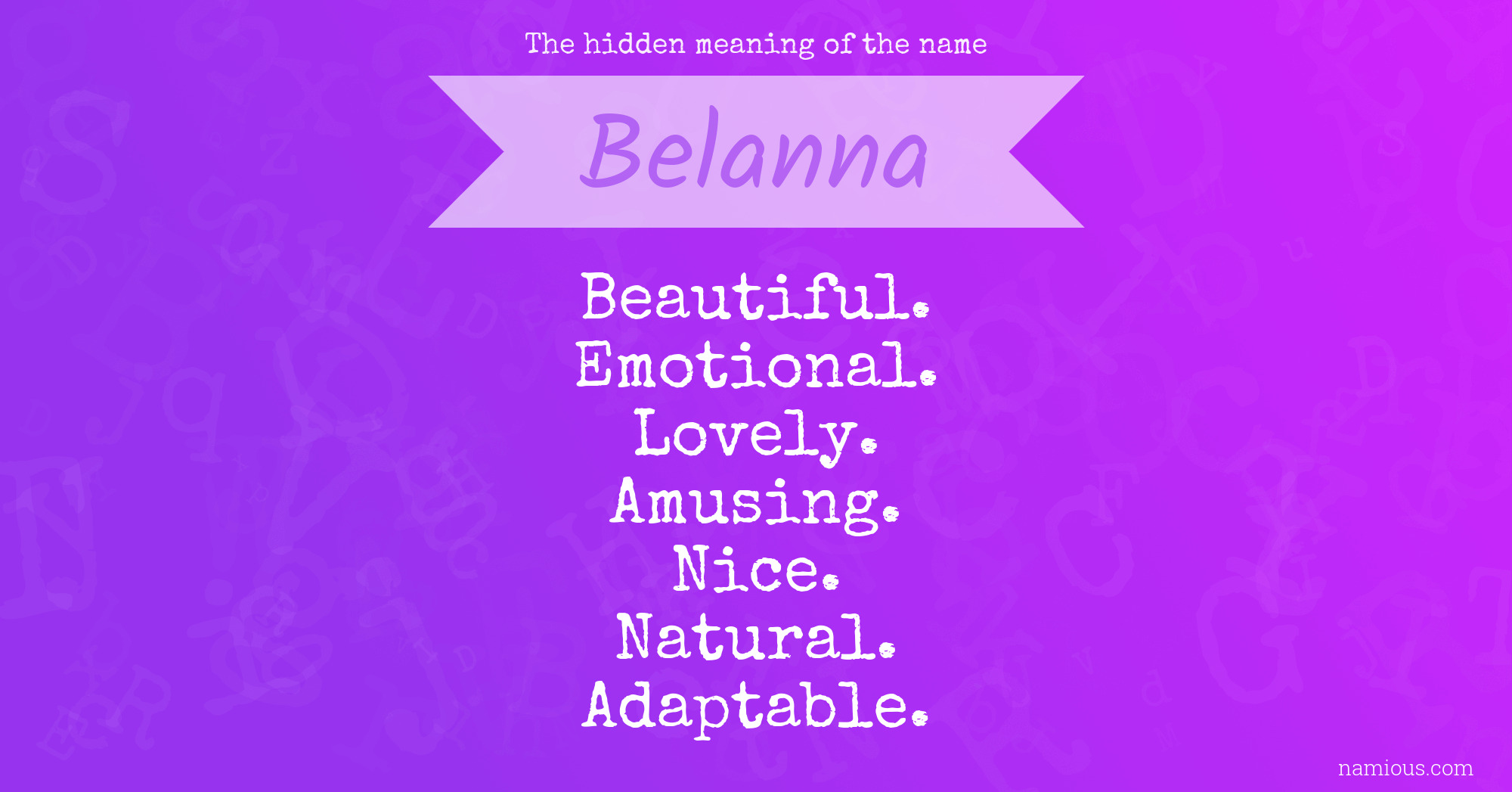 The hidden meaning of the name Belanna