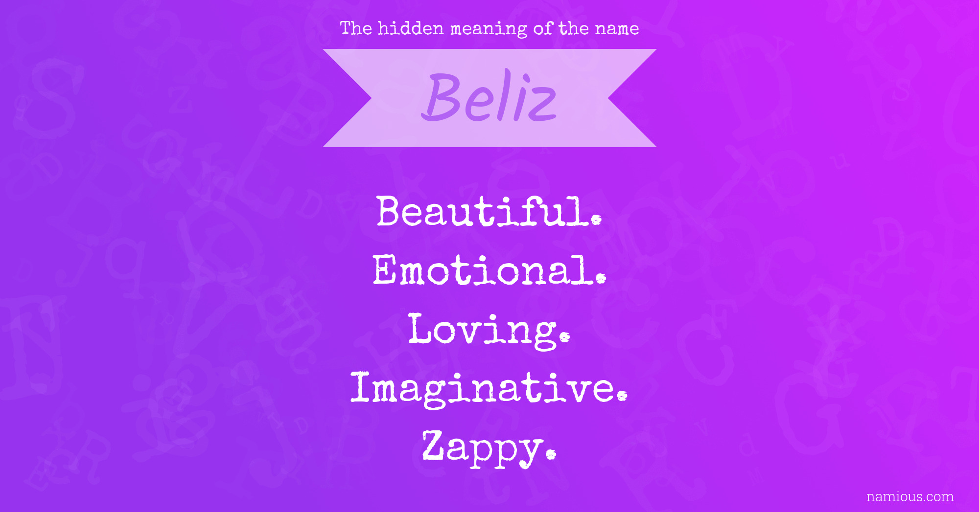 The hidden meaning of the name Beliz