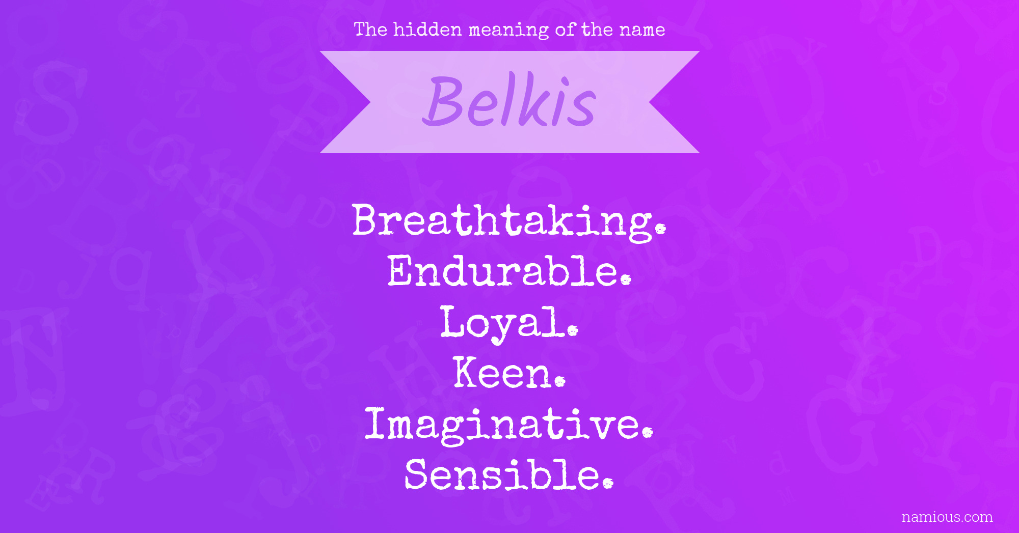 The hidden meaning of the name Belkis