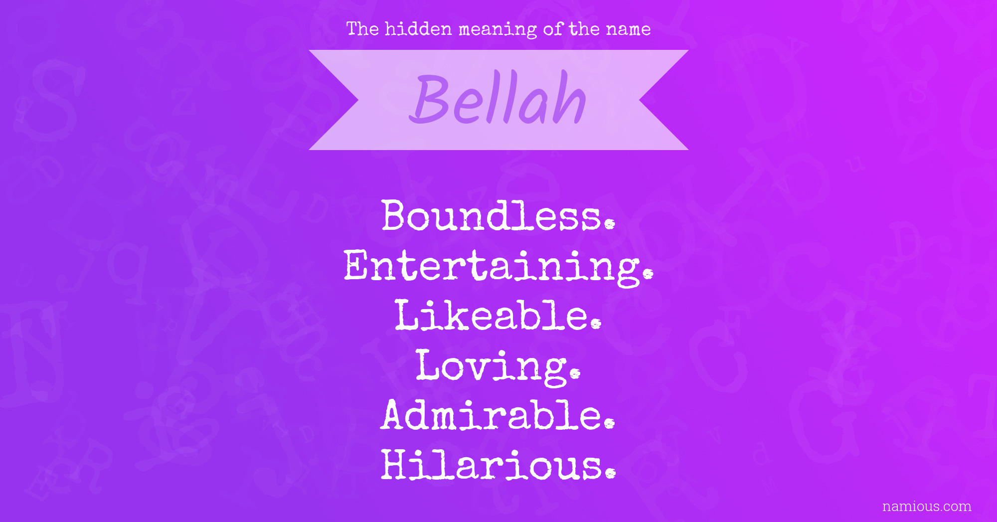 The hidden meaning of the name Bellah