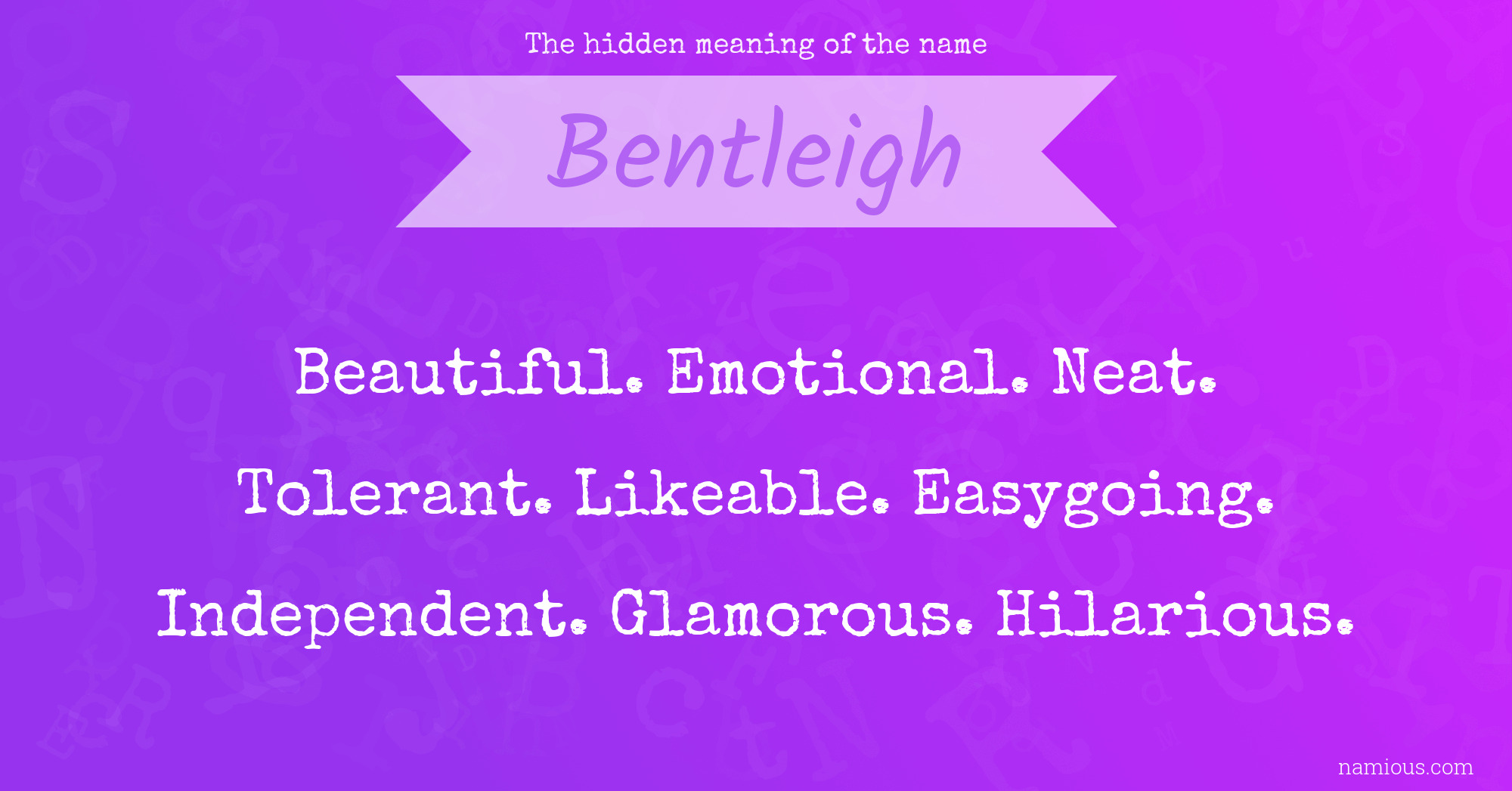 The hidden meaning of the name Bentleigh