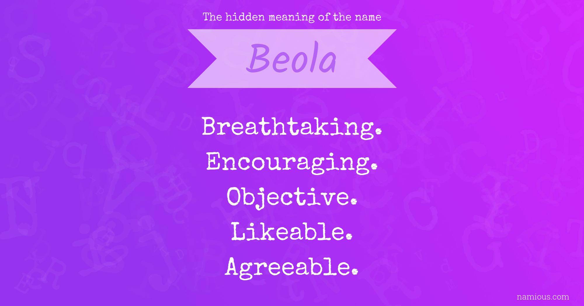 The hidden meaning of the name Beola