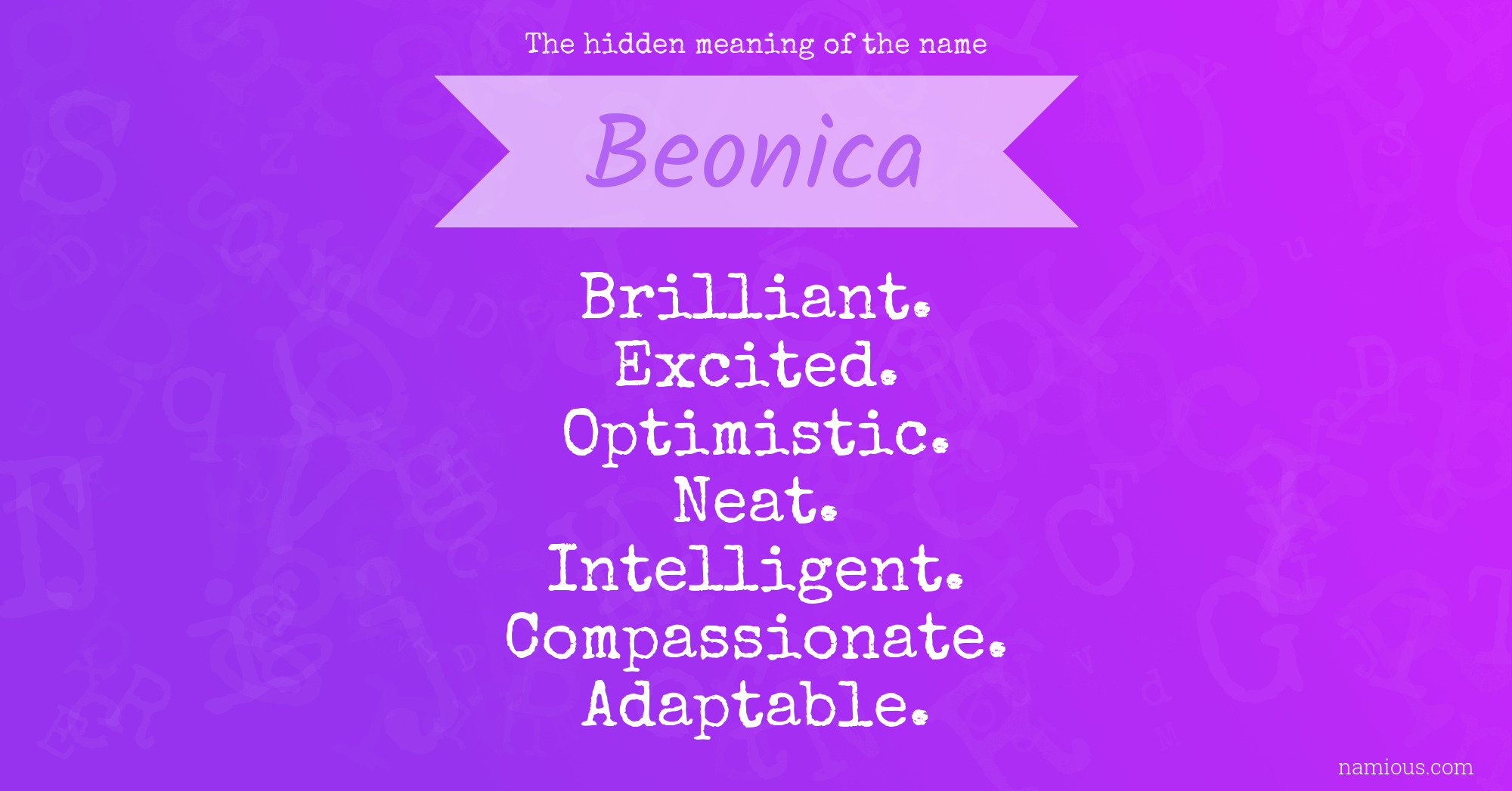 The hidden meaning of the name Beonica