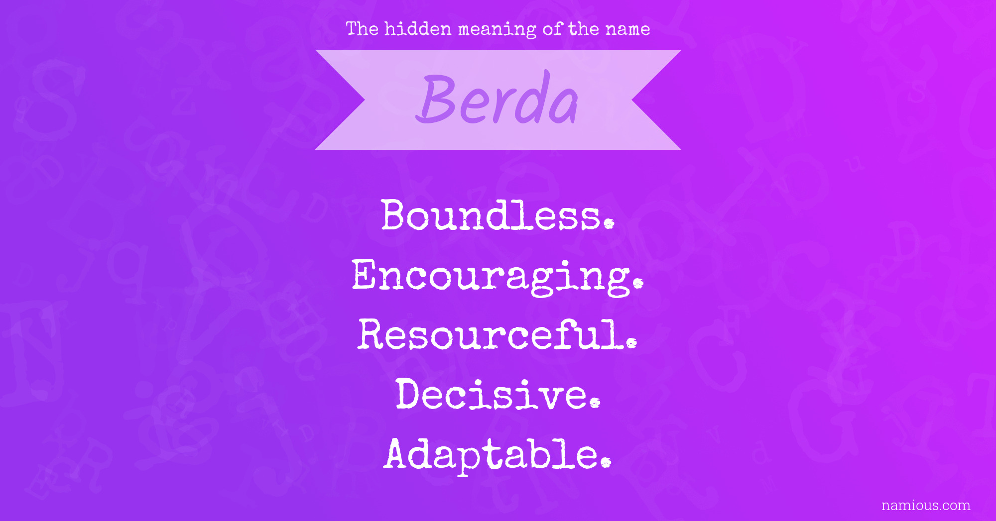 The hidden meaning of the name Berda