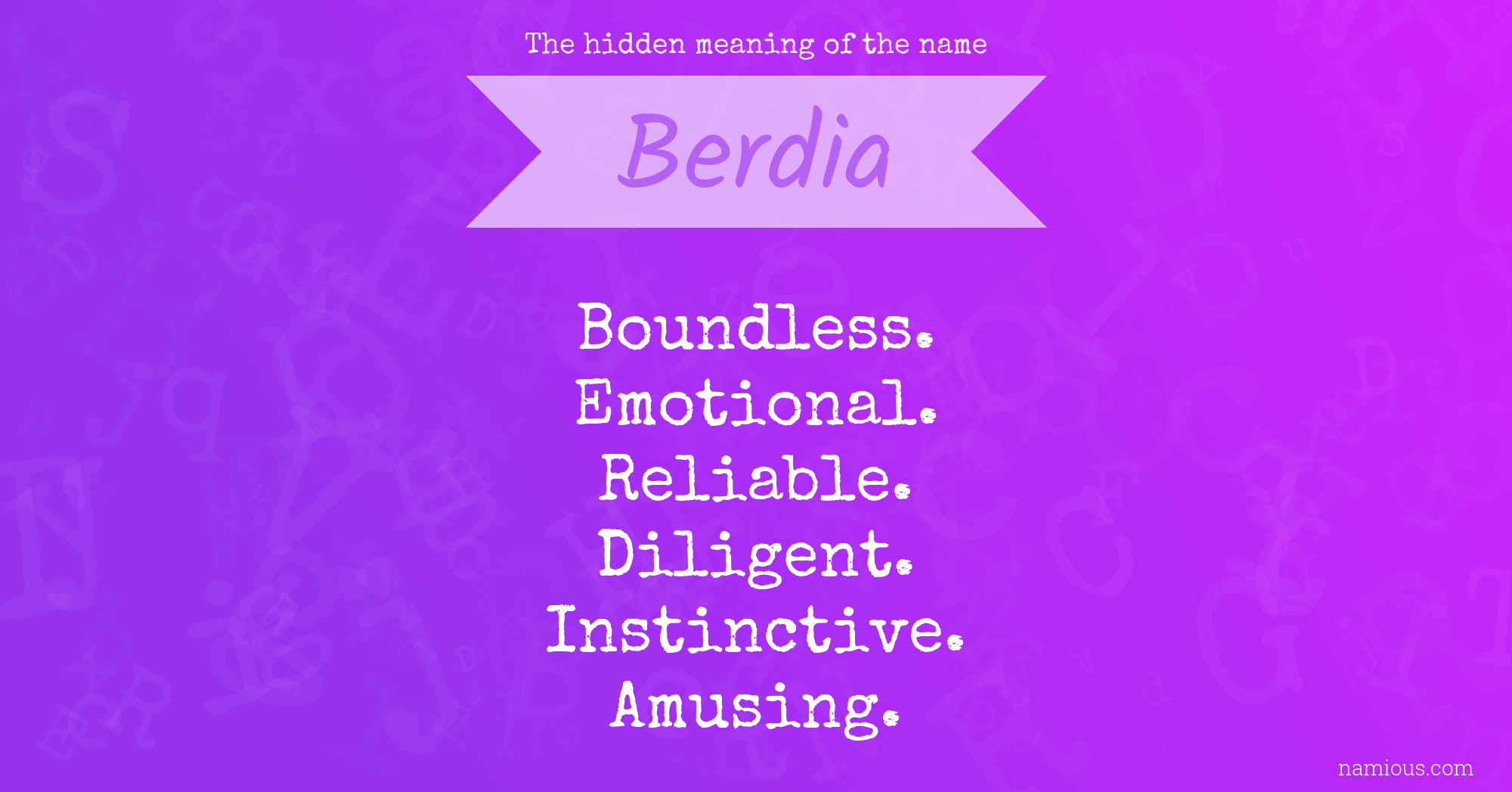 The hidden meaning of the name Berdia