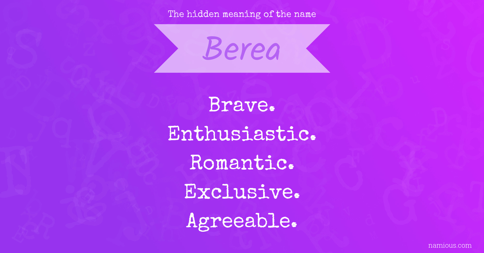 The hidden meaning of the name Berea