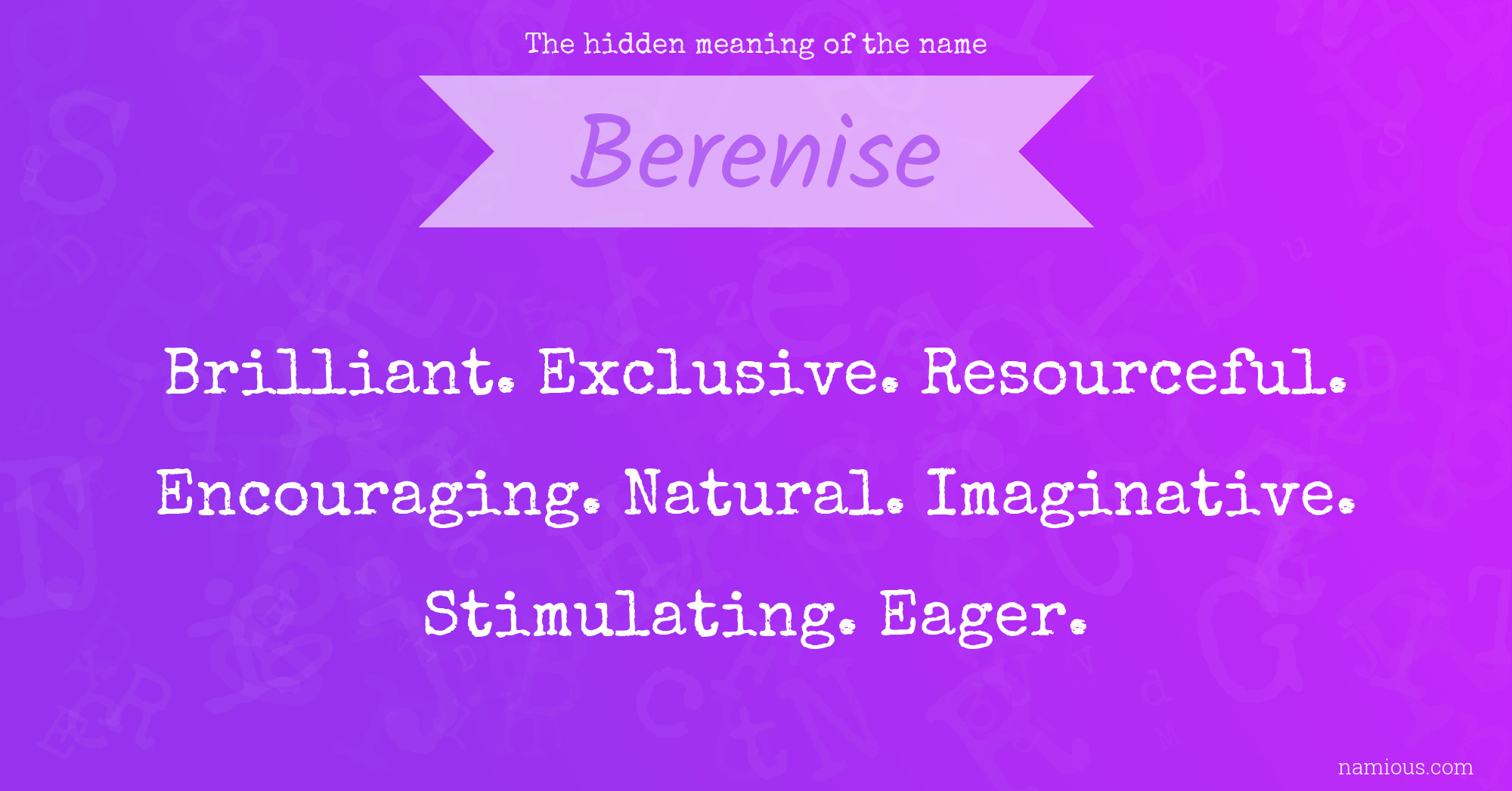 The hidden meaning of the name Berenise