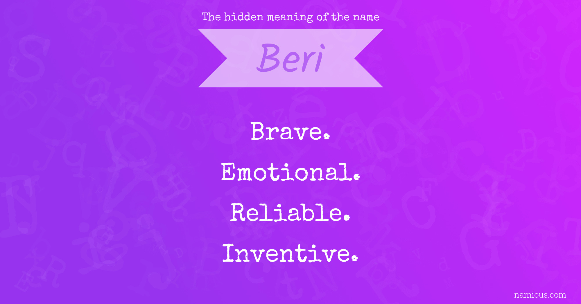 The hidden meaning of the name Beri