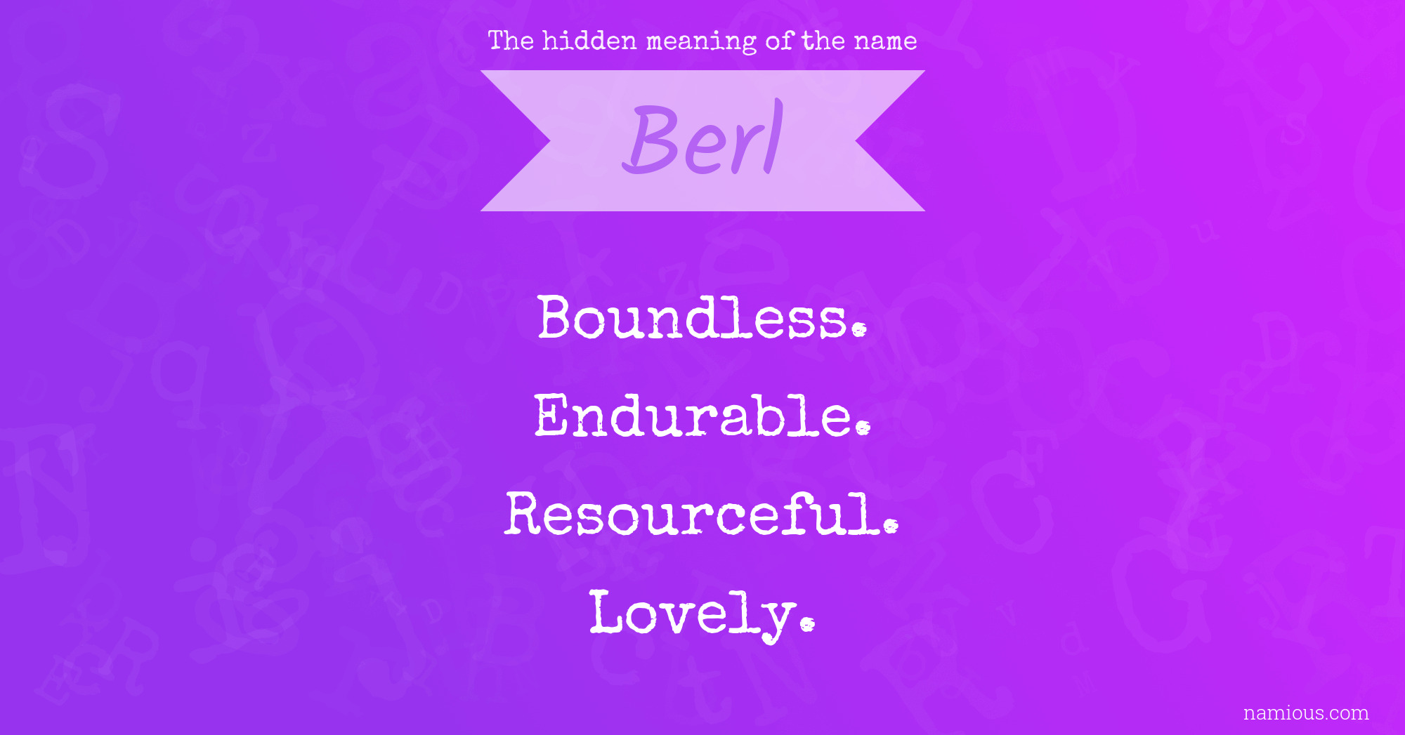 The hidden meaning of the name Berl