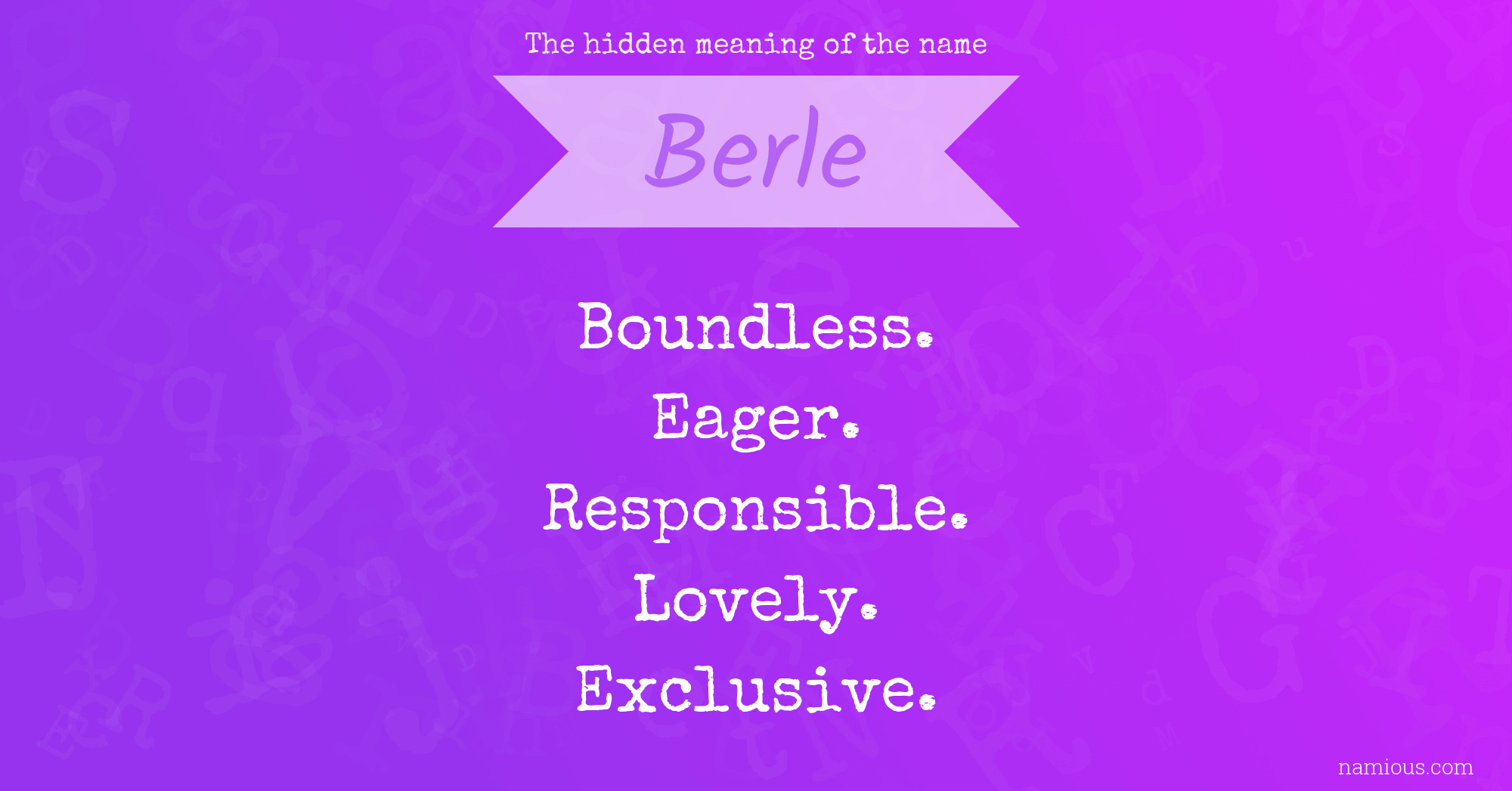 The hidden meaning of the name Berle