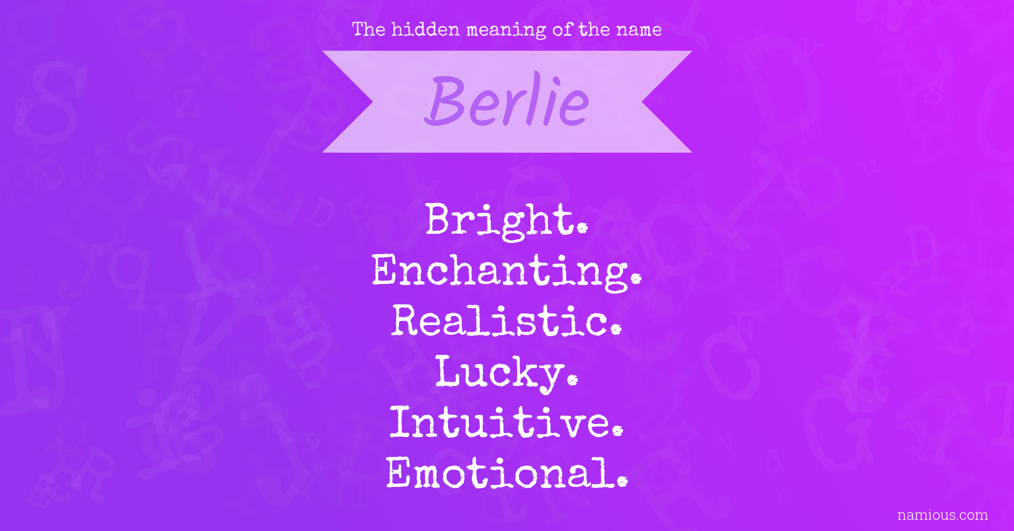 The hidden meaning of the name Berlie