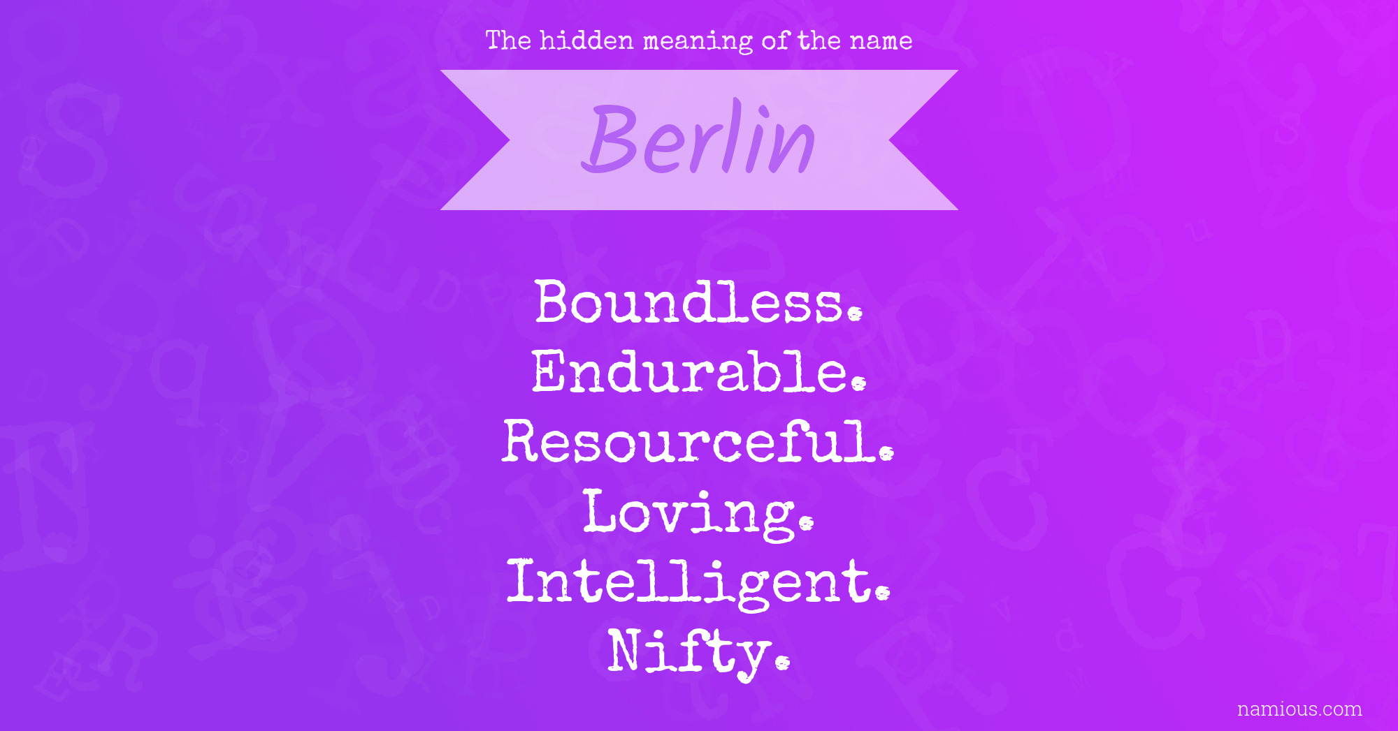 The hidden meaning of the name Berlin