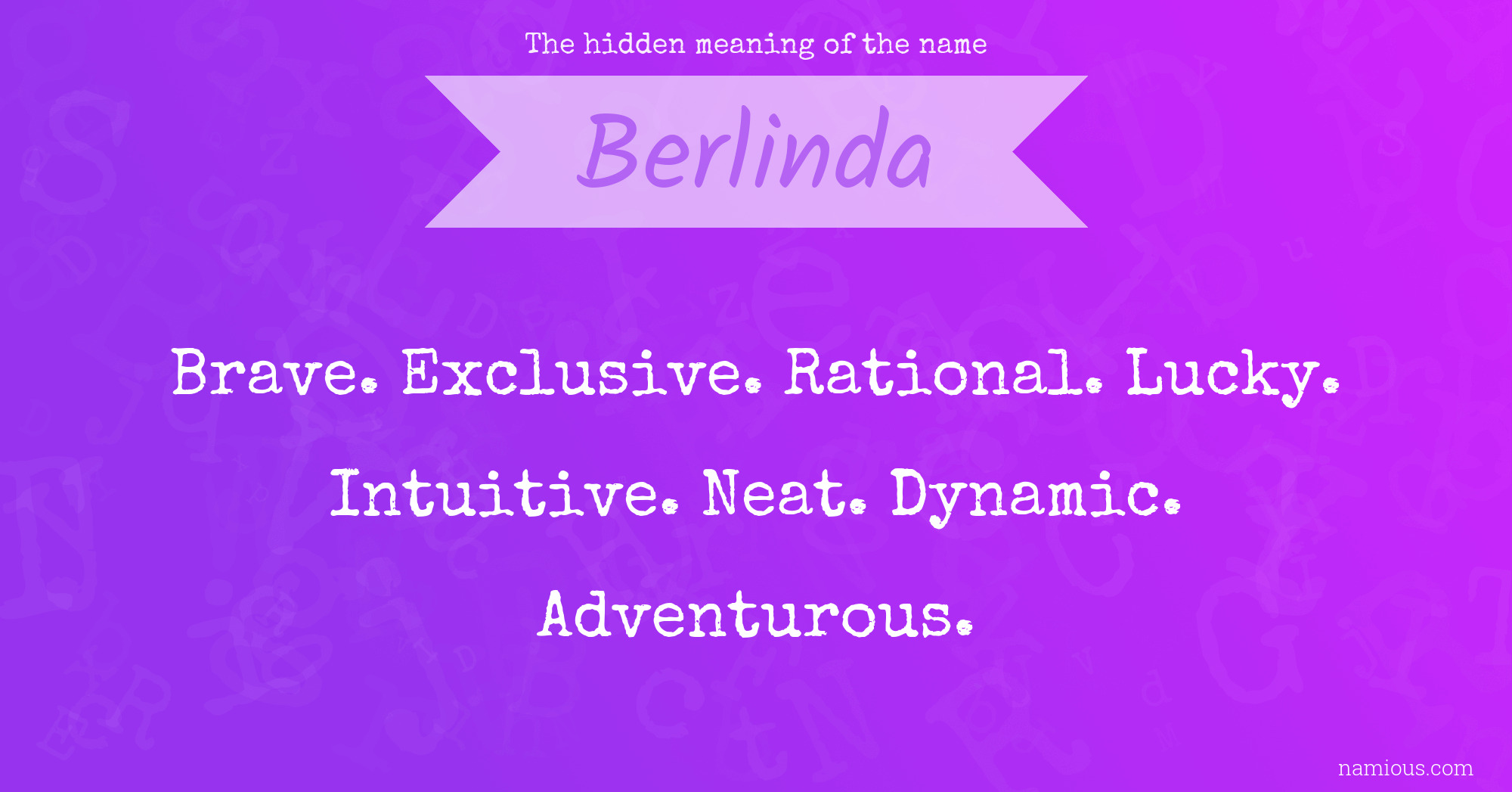 The hidden meaning of the name Berlinda