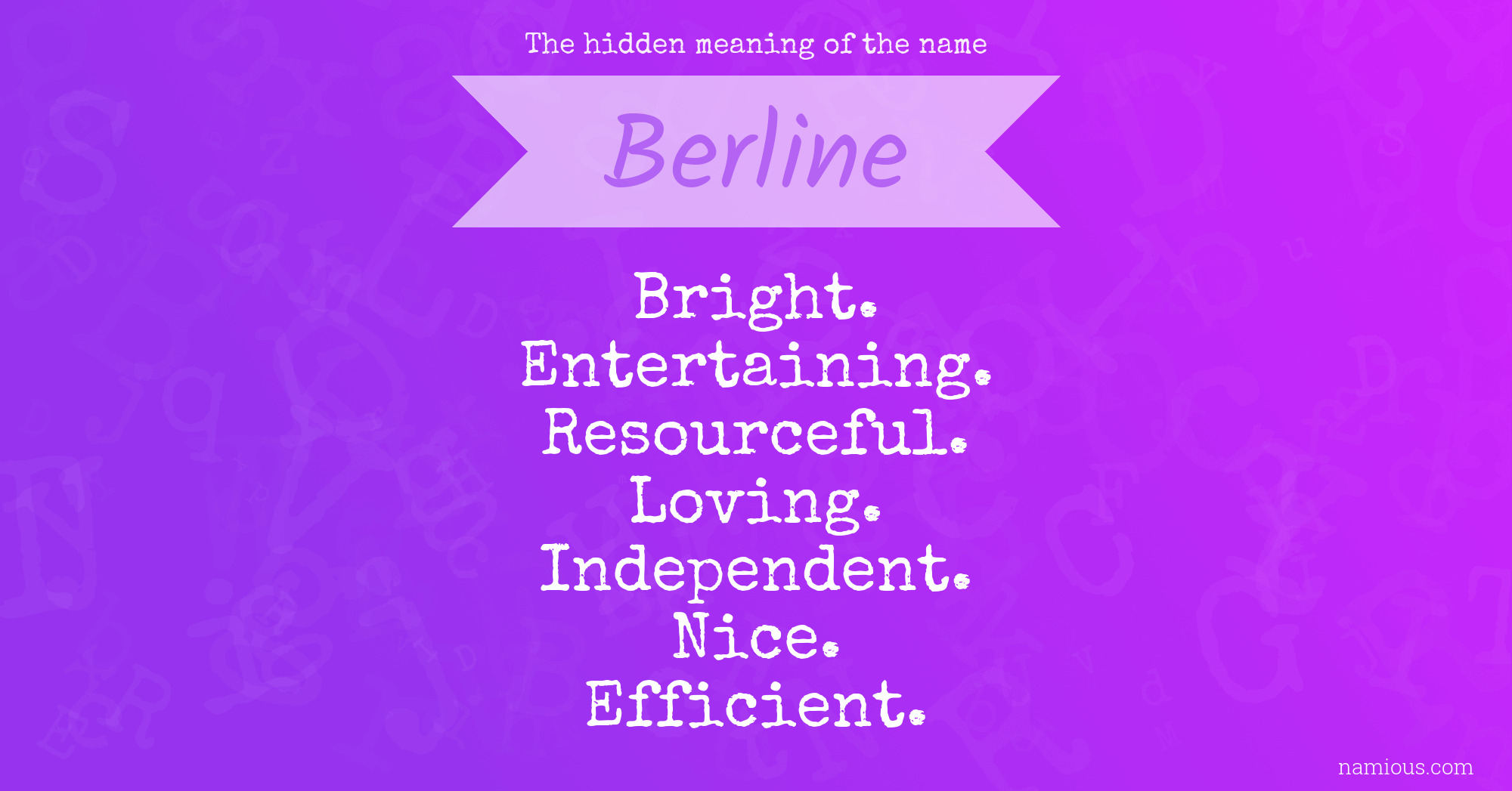 The hidden meaning of the name Berline