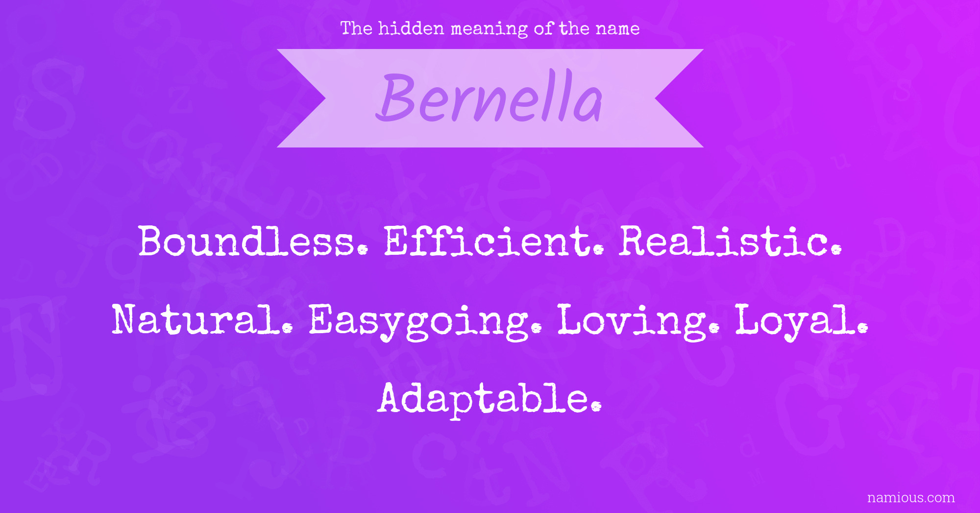 The hidden meaning of the name Bernella