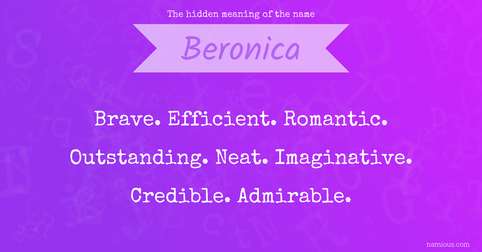 The hidden meaning of the name Beronica