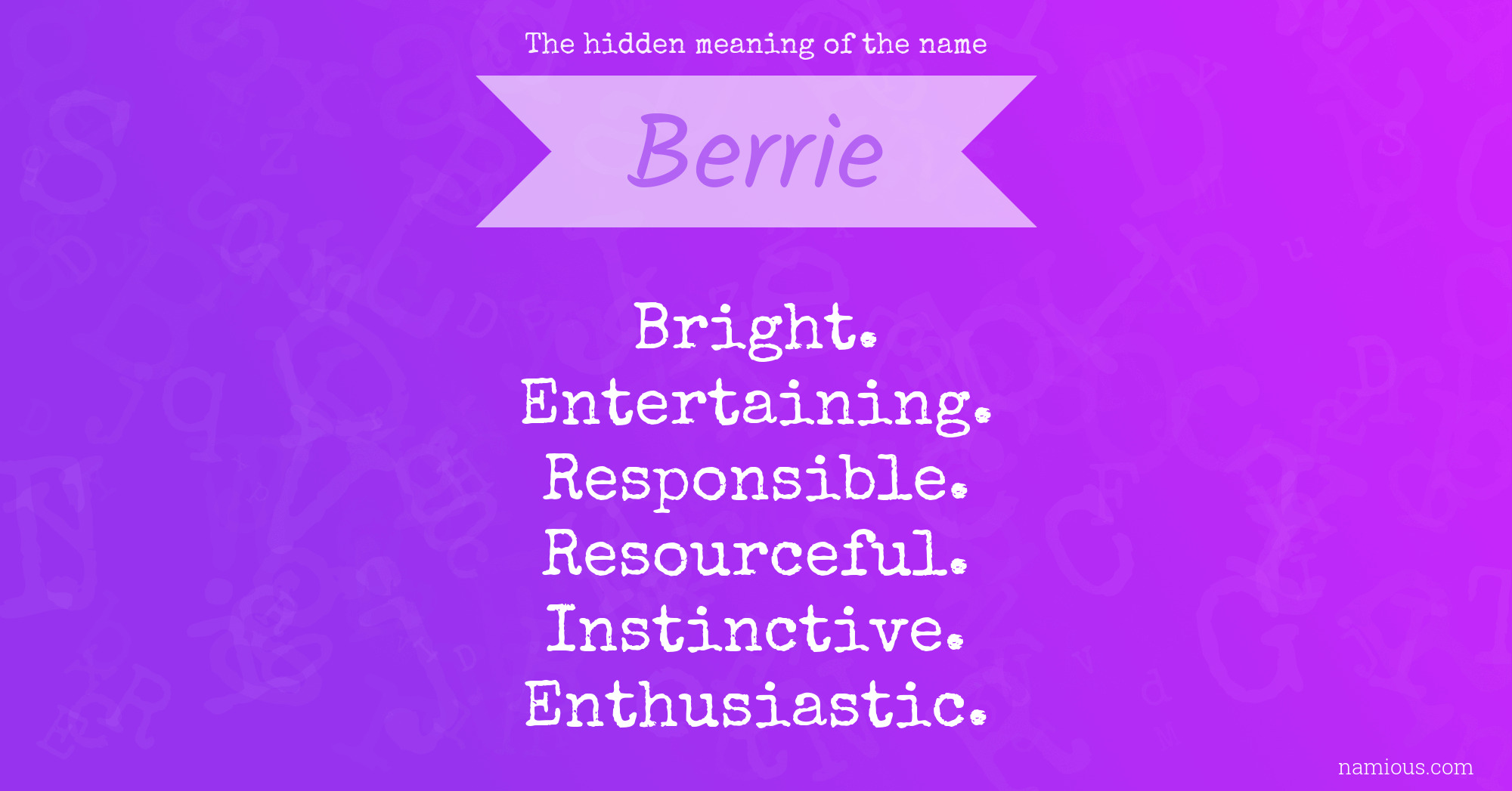 The hidden meaning of the name Berrie