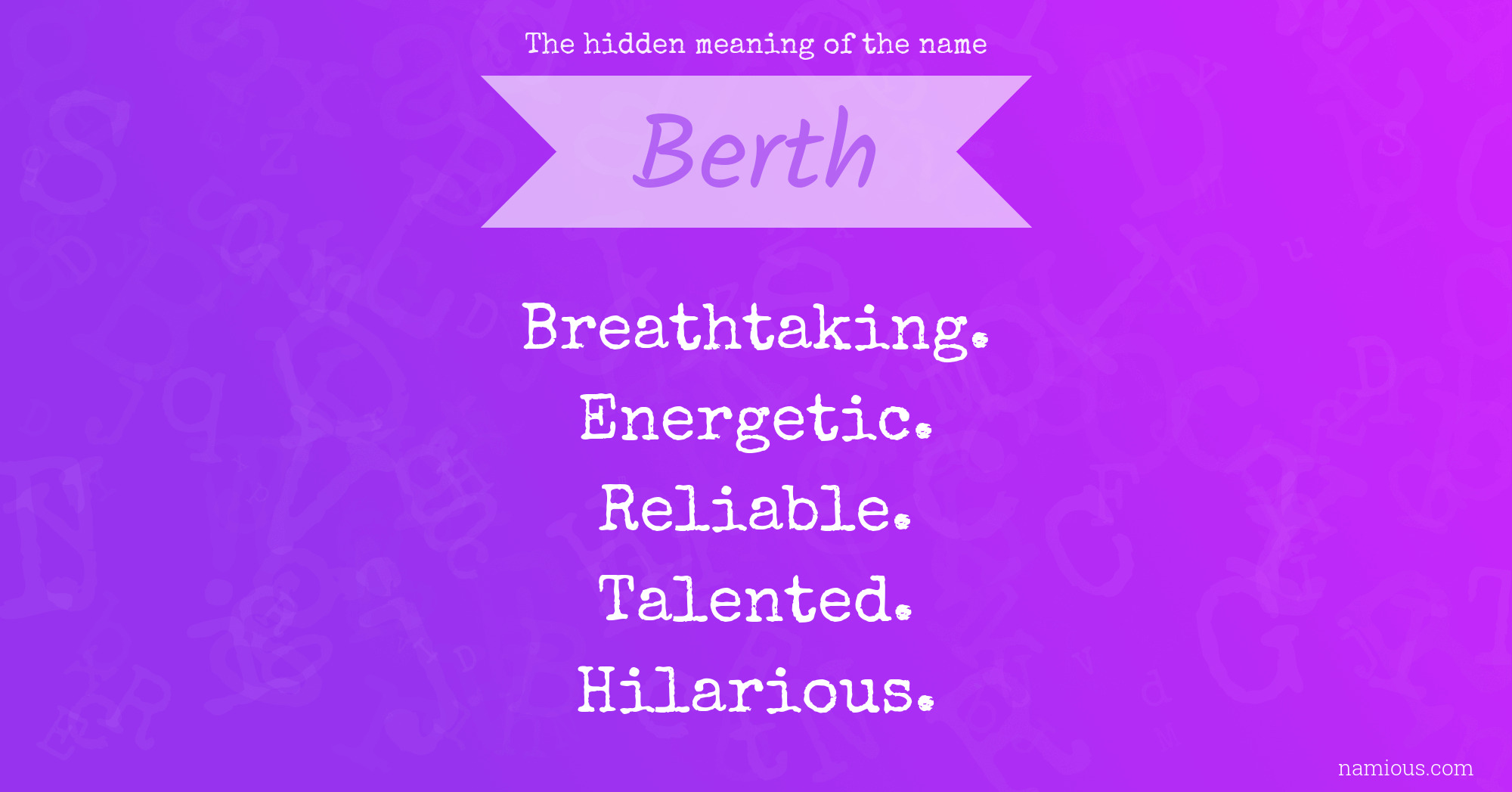 The hidden meaning of the name Berth