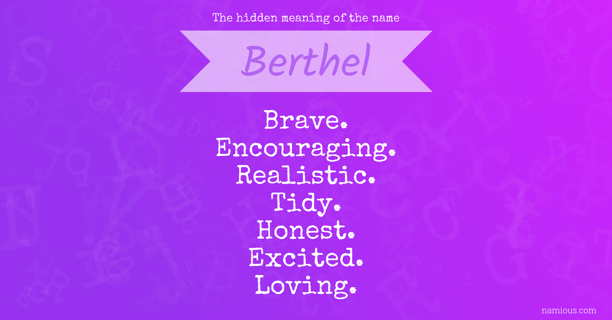 The hidden meaning of the name Berthel