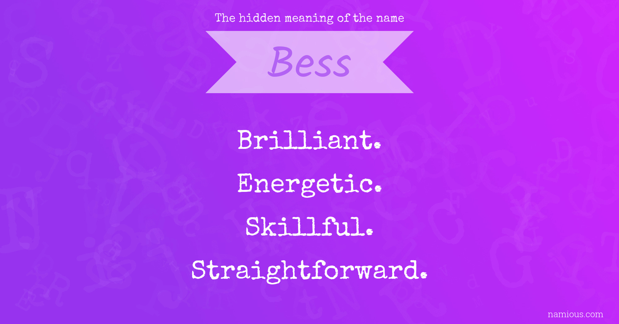 The hidden meaning of the name Bess