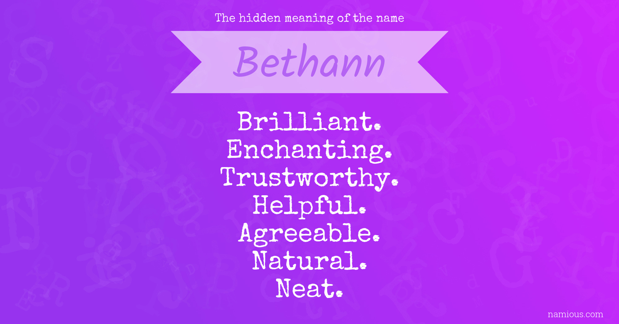 The hidden meaning of the name Bethann