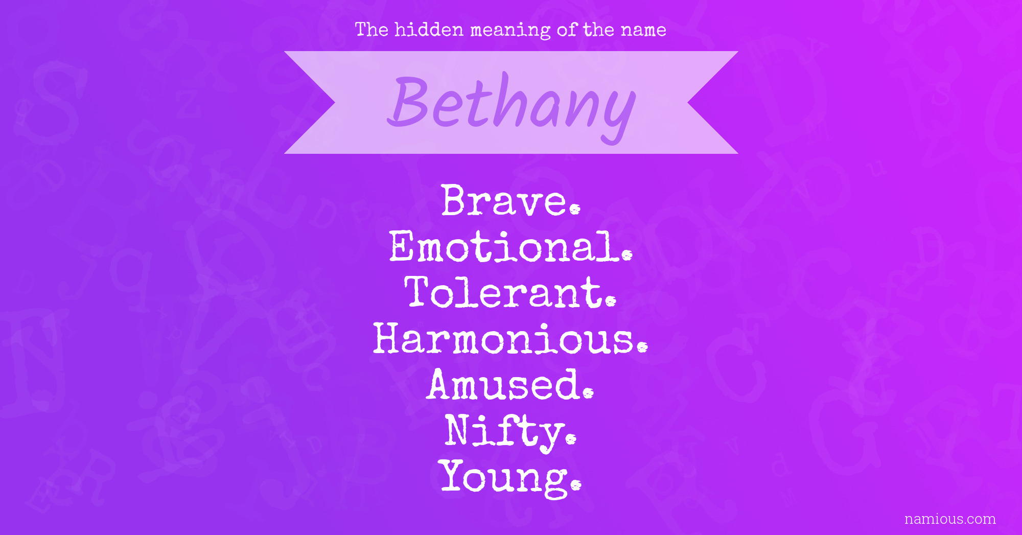 The hidden meaning of the name Bethany