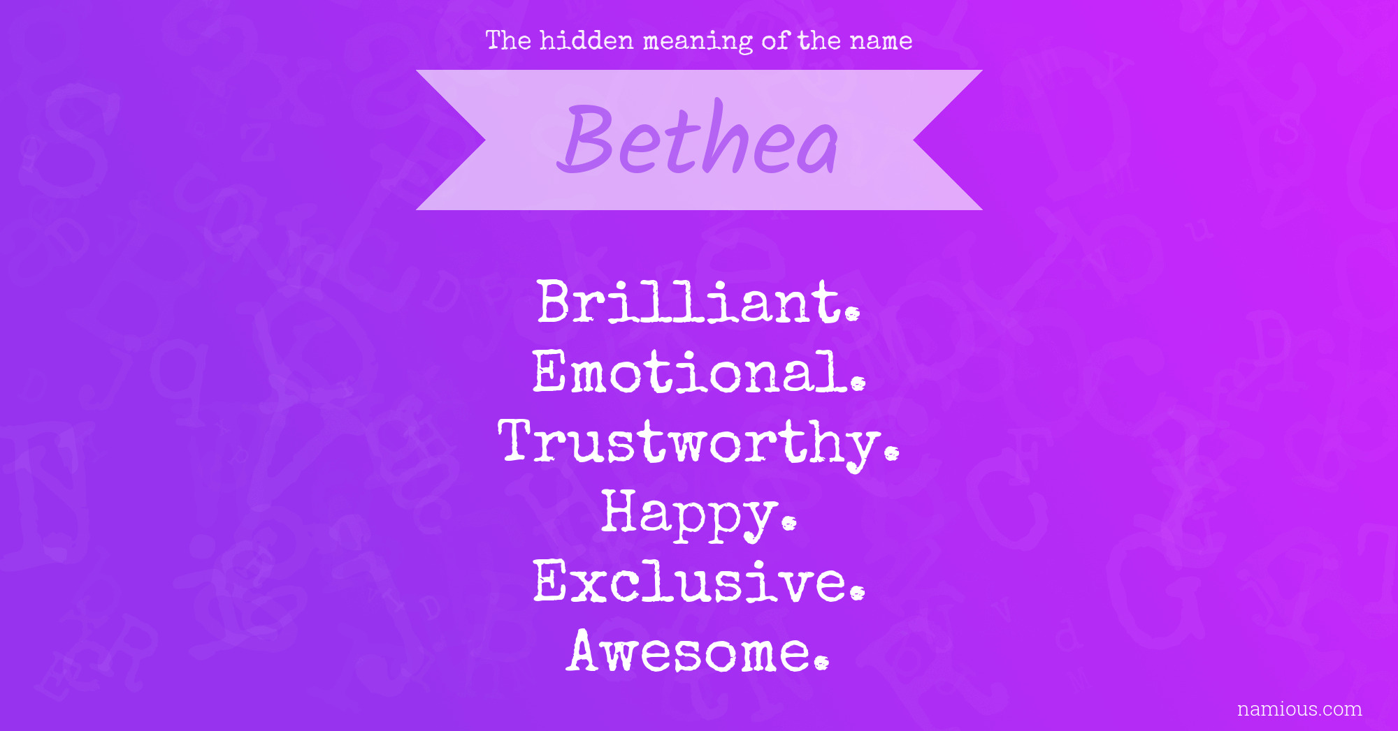 The hidden meaning of the name Bethea