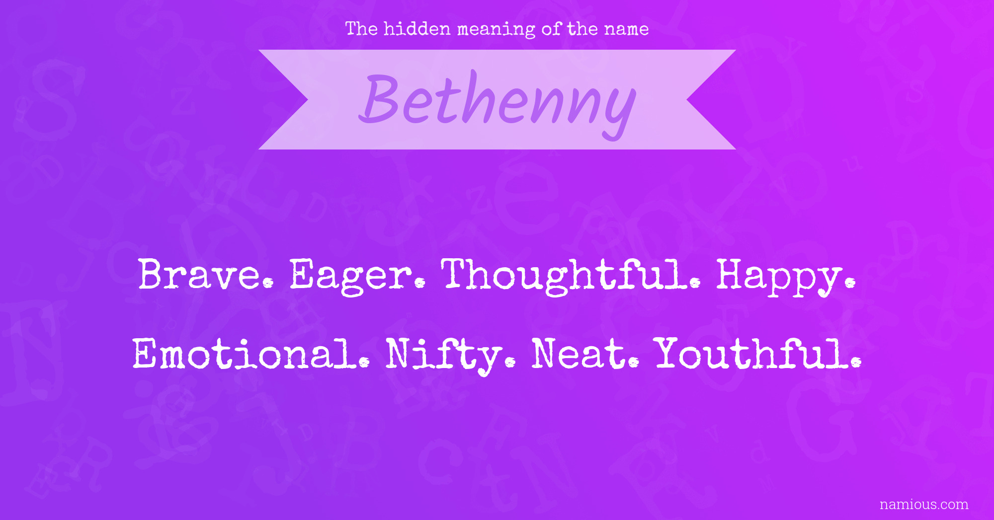 The hidden meaning of the name Bethenny