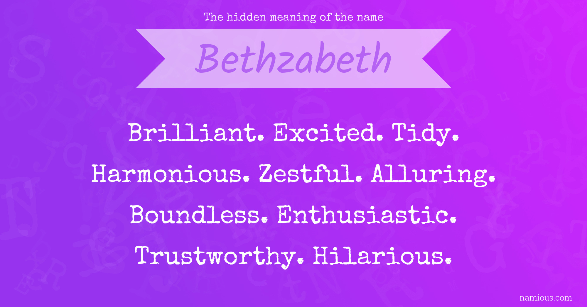 The hidden meaning of the name Bethzabeth