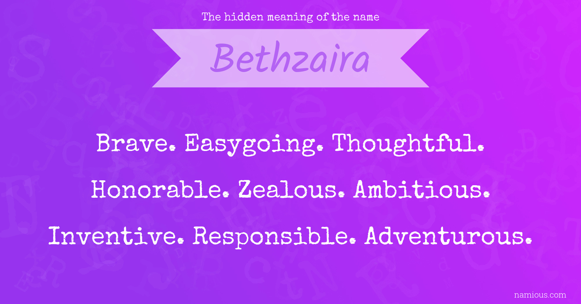 The hidden meaning of the name Bethzaira